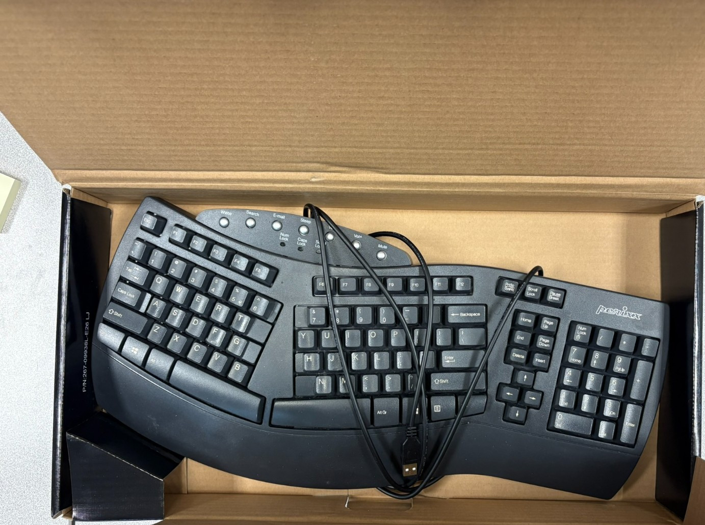 Perixx PERIBOARD-512 Ergonomic Wired Keyboard – Tested – Box – Great