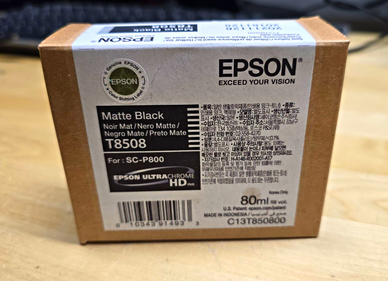 Epson T8508/C13T850800 Matte Black Genuine Ink Cartridge 80ml for SC-P800