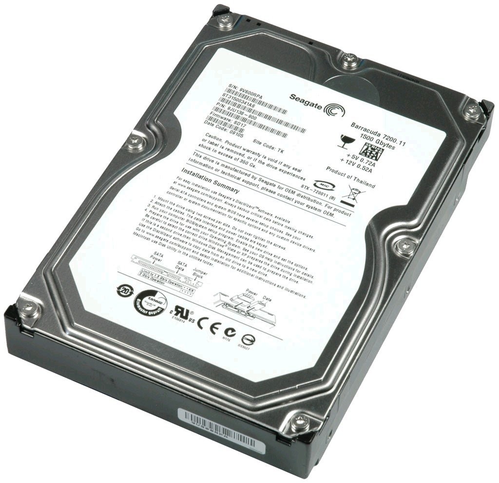 Seagate Barracuda ST31500341AS 1.5TB 7200RPM SATA 3GB/s 3.5" Condition Used