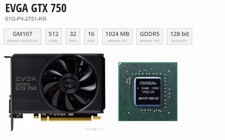 EVGA GTX 750 1GB GDDR5 Graphics Card ✅DP HDMI DVI✅01G-P4-2751-KR