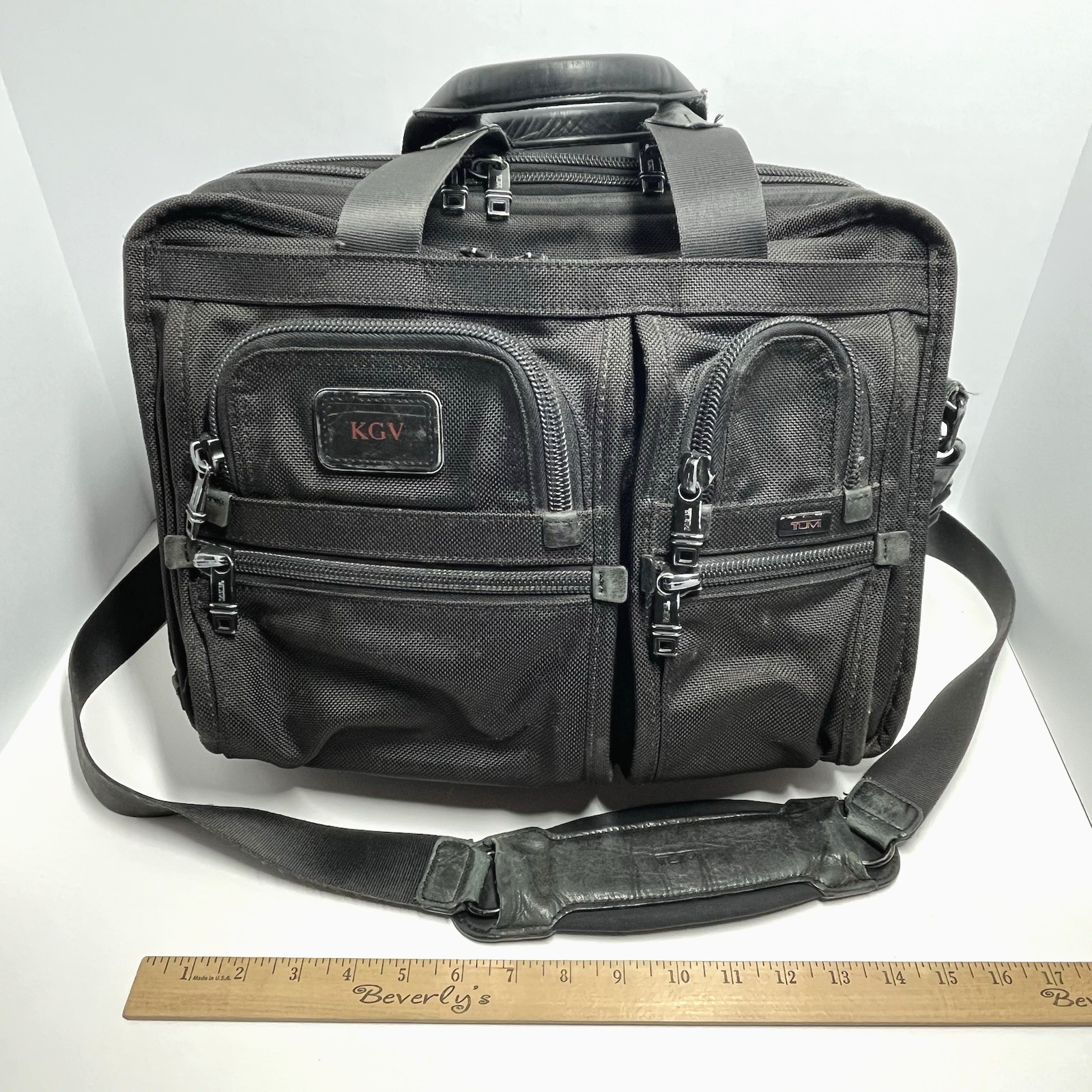 TUMI Alpha T-Pass 26145DH Laptop Bag Expandable Briefcase Luggage Black Nylon