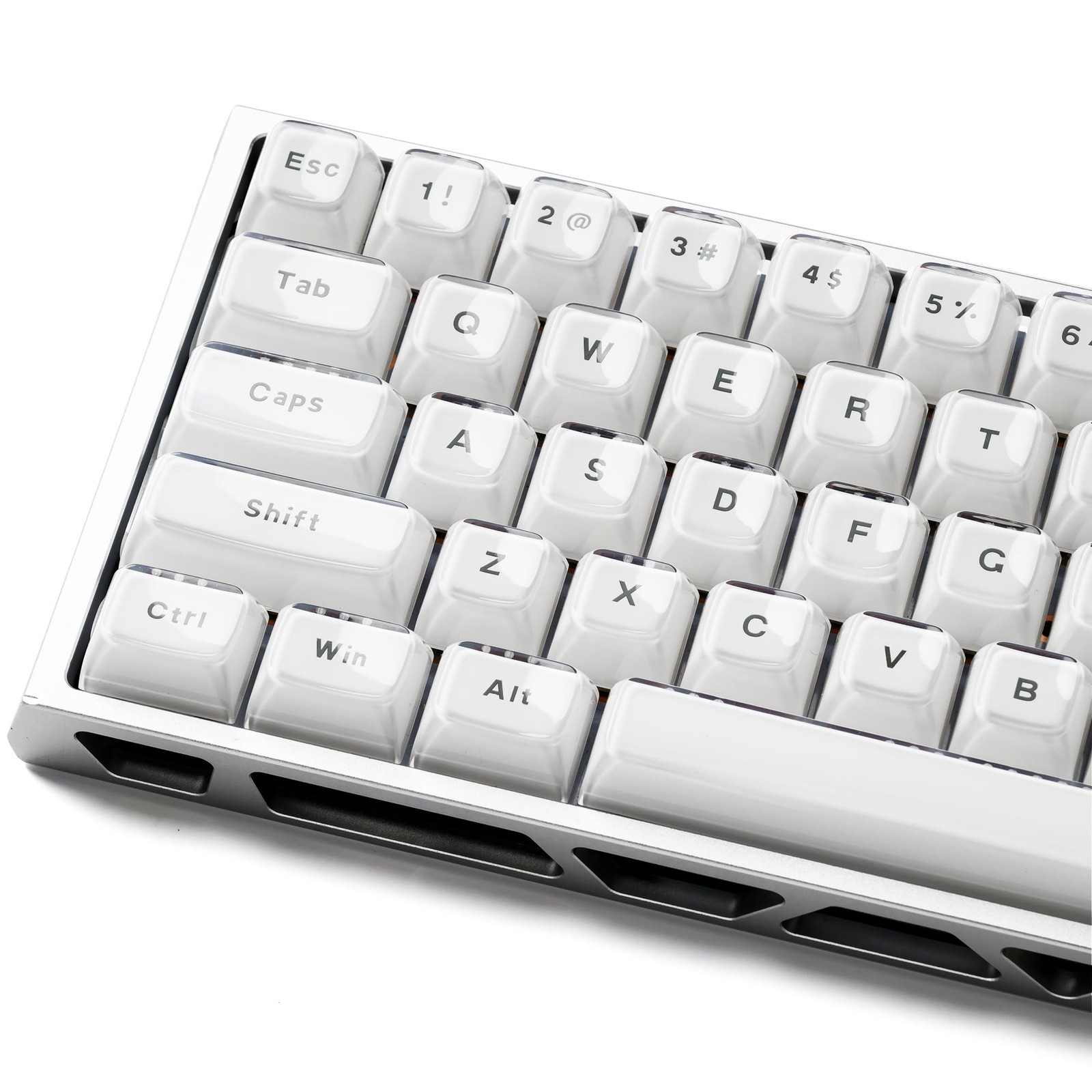 XVX White Crystal Jelly Clear Translucent OEM Profile Keycap Set MX Switch
