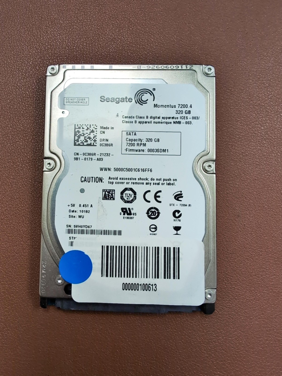 Lot of 3 2.5" SATA 320GB 7,200 RPM HDD Mixed Brand - Tested Working