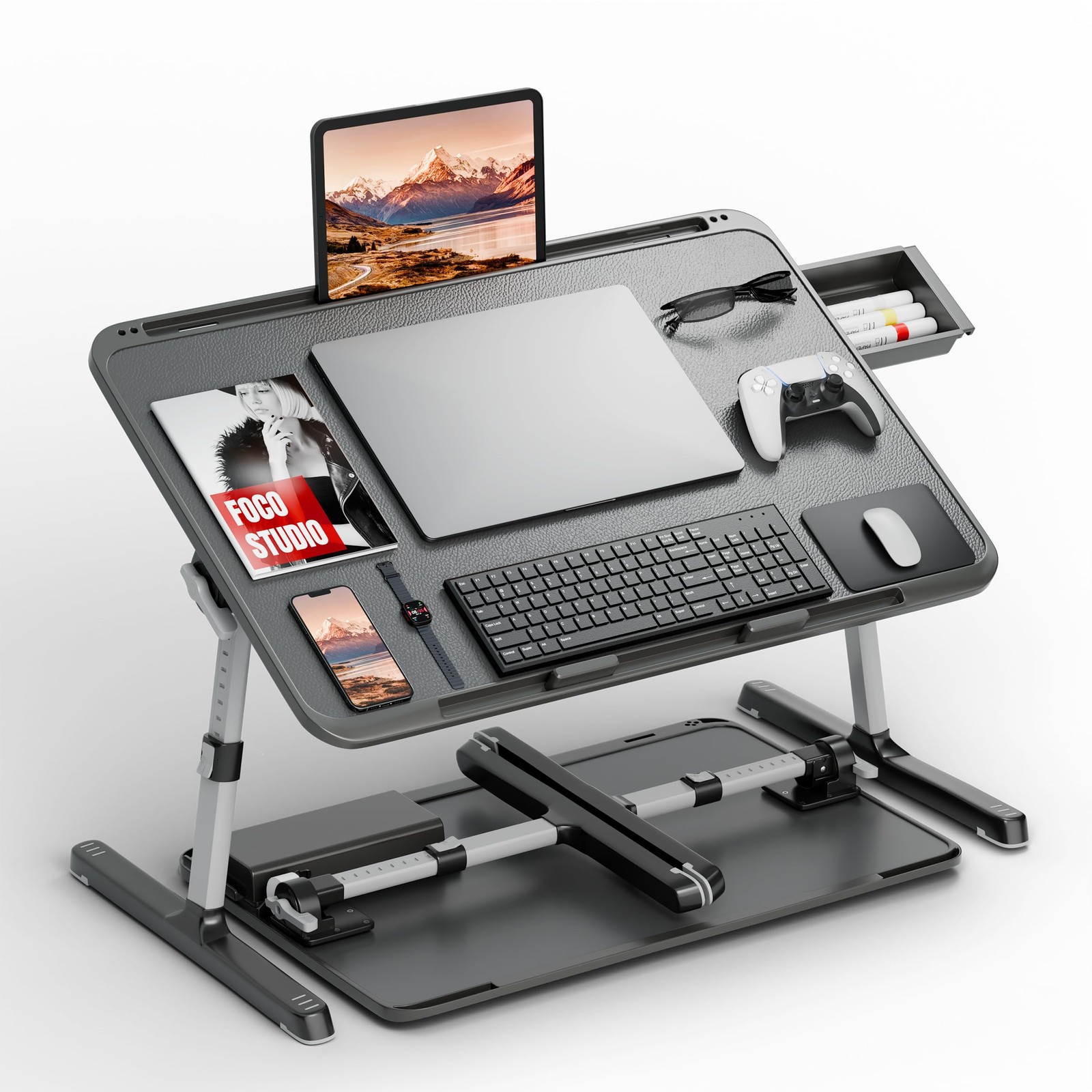 Adjustable Laptop Lap Desk, X-Large Foldable Bed Table Tray