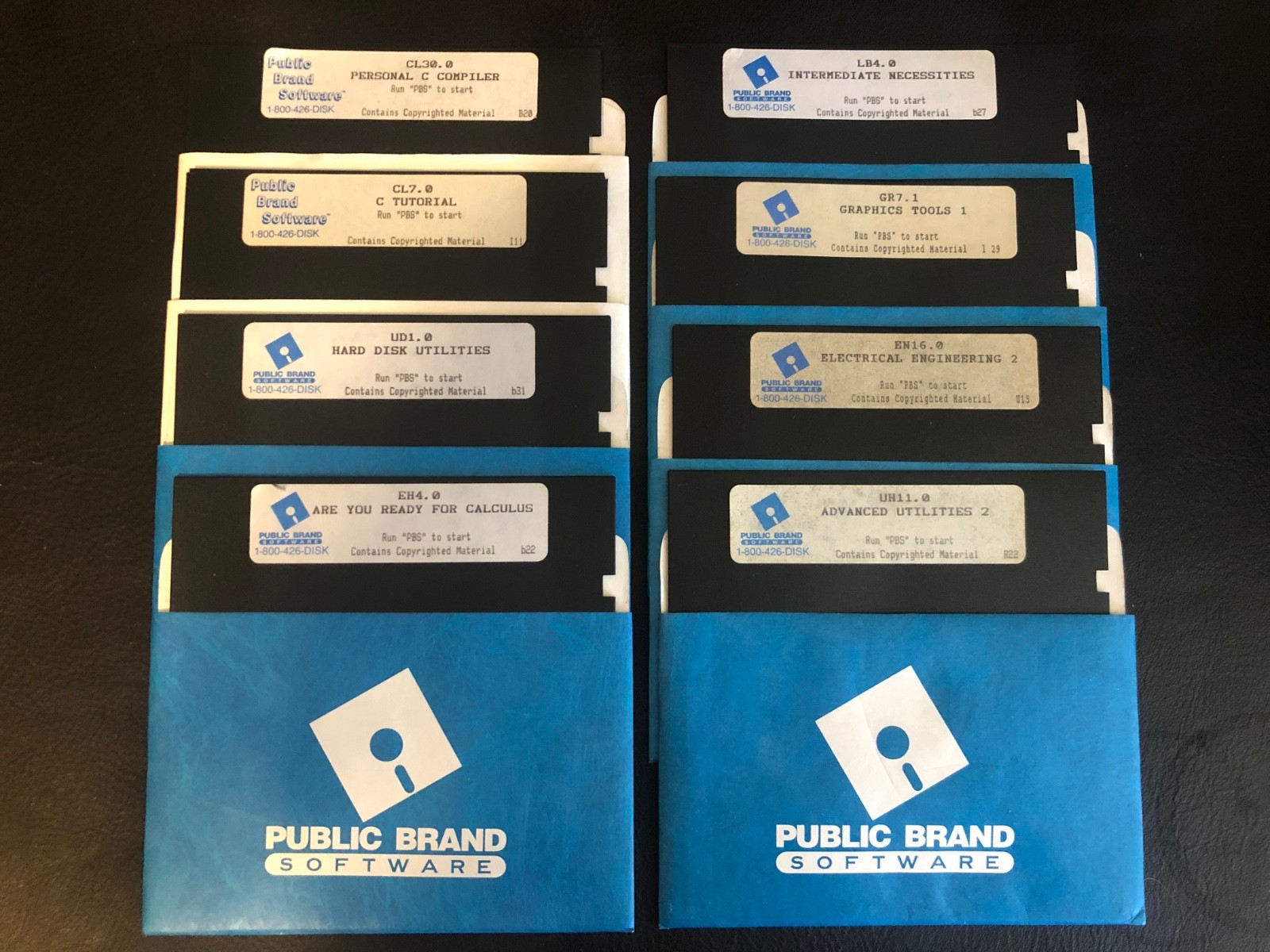 Public Brand Software 8 Diskette Lot PC IBM