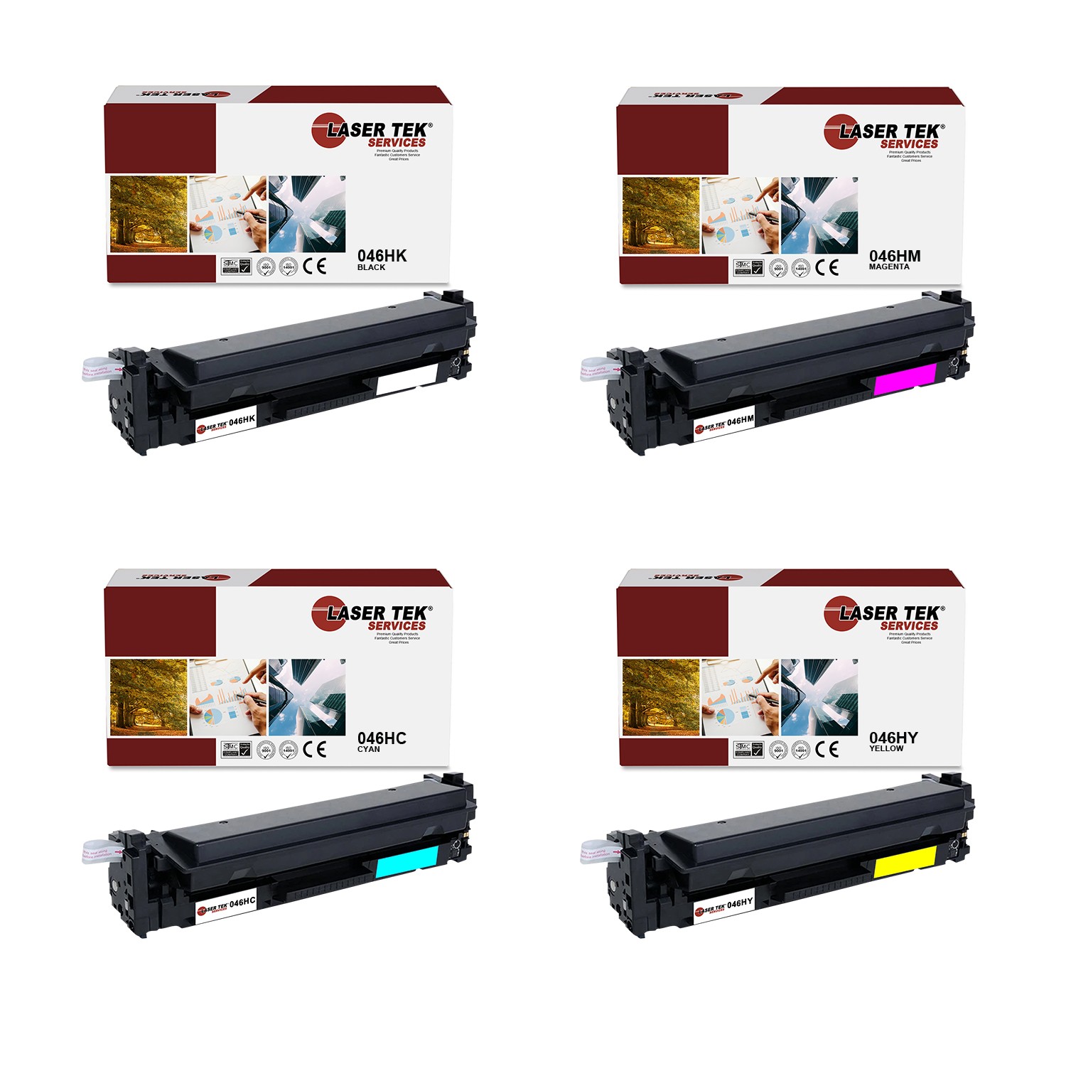 4Pk LTS 046H BCMY HY Compatible for Canon ImageCLASS MF731Cdw, LBP654Cdw Toner