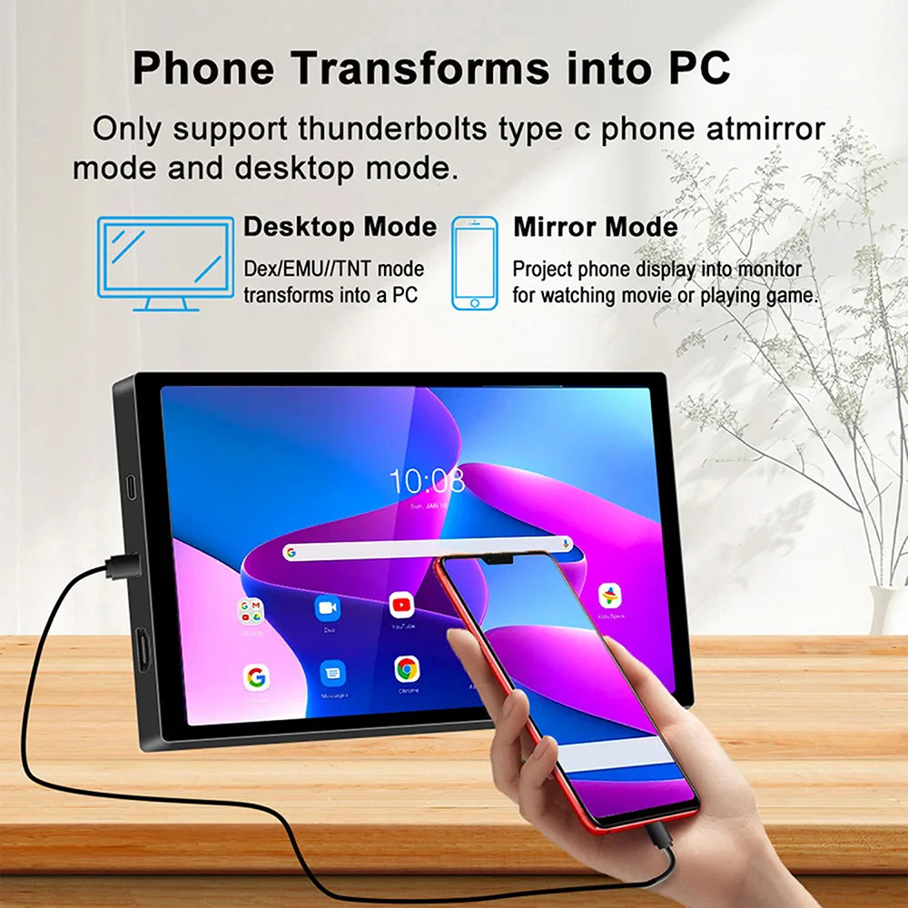 7" PC Touch Screen LCD CCTV Monitor AV/RCA/VGA/HDMI 1080P Display w/ Stand VESA