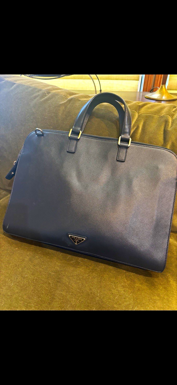 PRADA BlueBriefcase Business Laptop Bag Fits 15 in Laptop AUTHENTIC DM beforeBuy