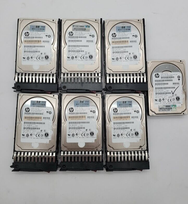 Lot of 7 HP 600GB 2.5" 10K SAS HDD EG0600FBDSR