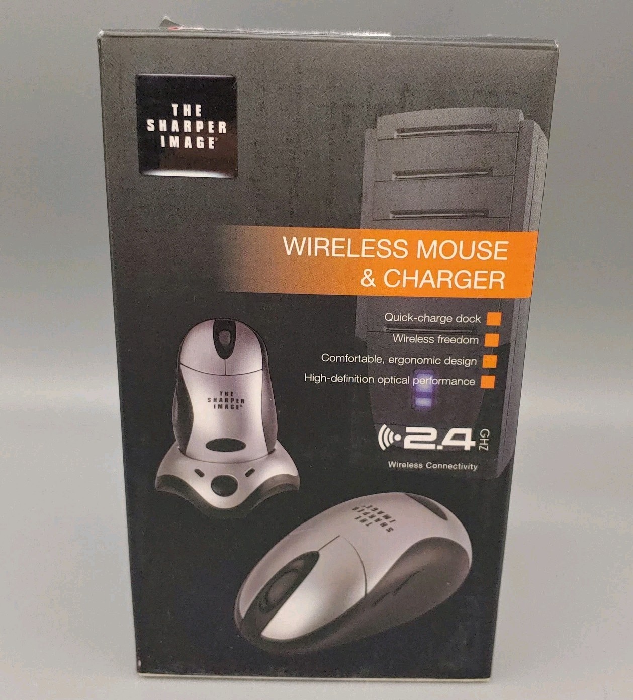The Sharper Image Wireless Mouse & Charger SCA61 2.4 GHZ NIB Sealed