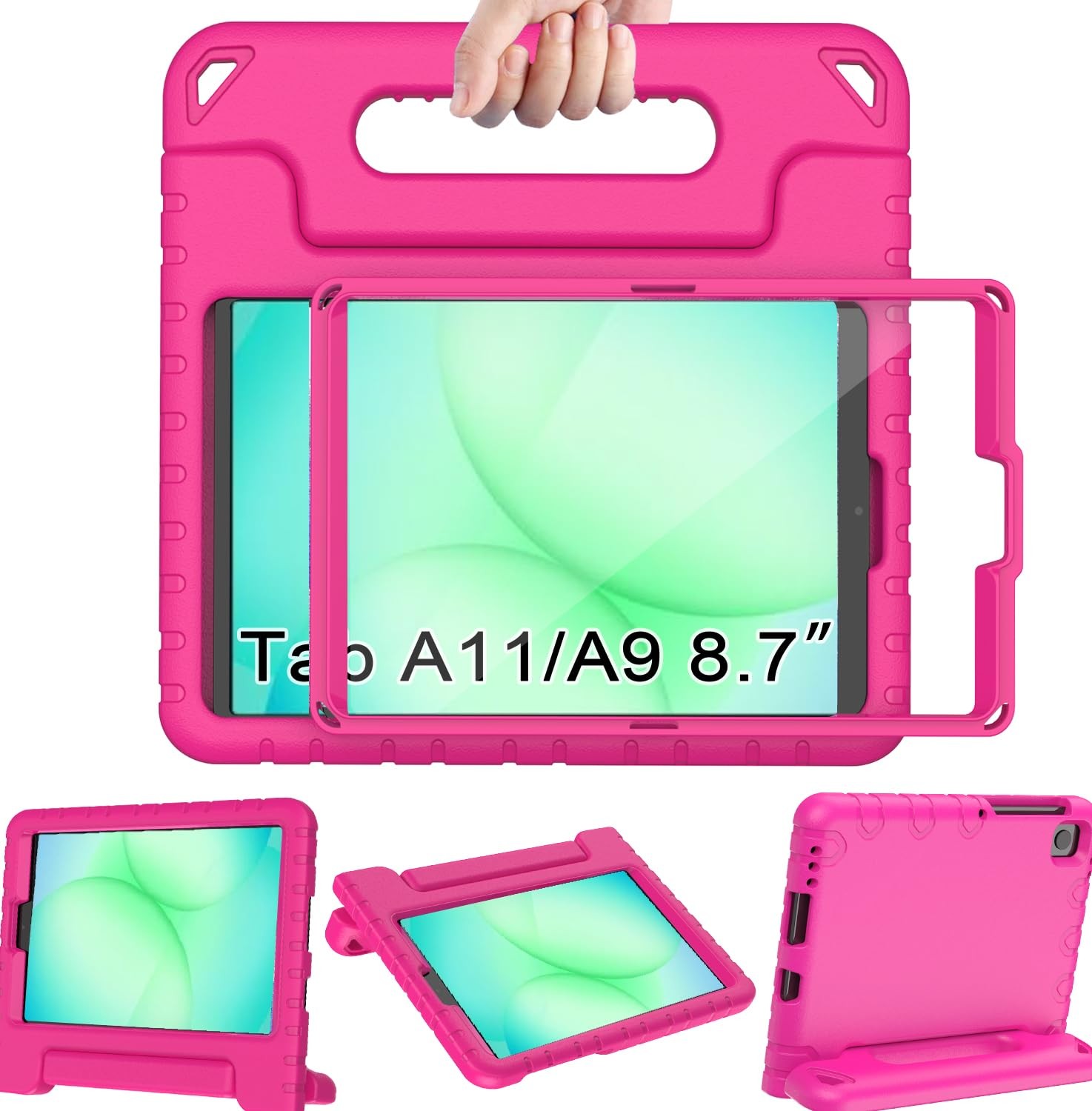 Kids Case for Samsung Galaxy Tab A11 A9 A7 Lite 8.7" Screen Protector Stand Rose