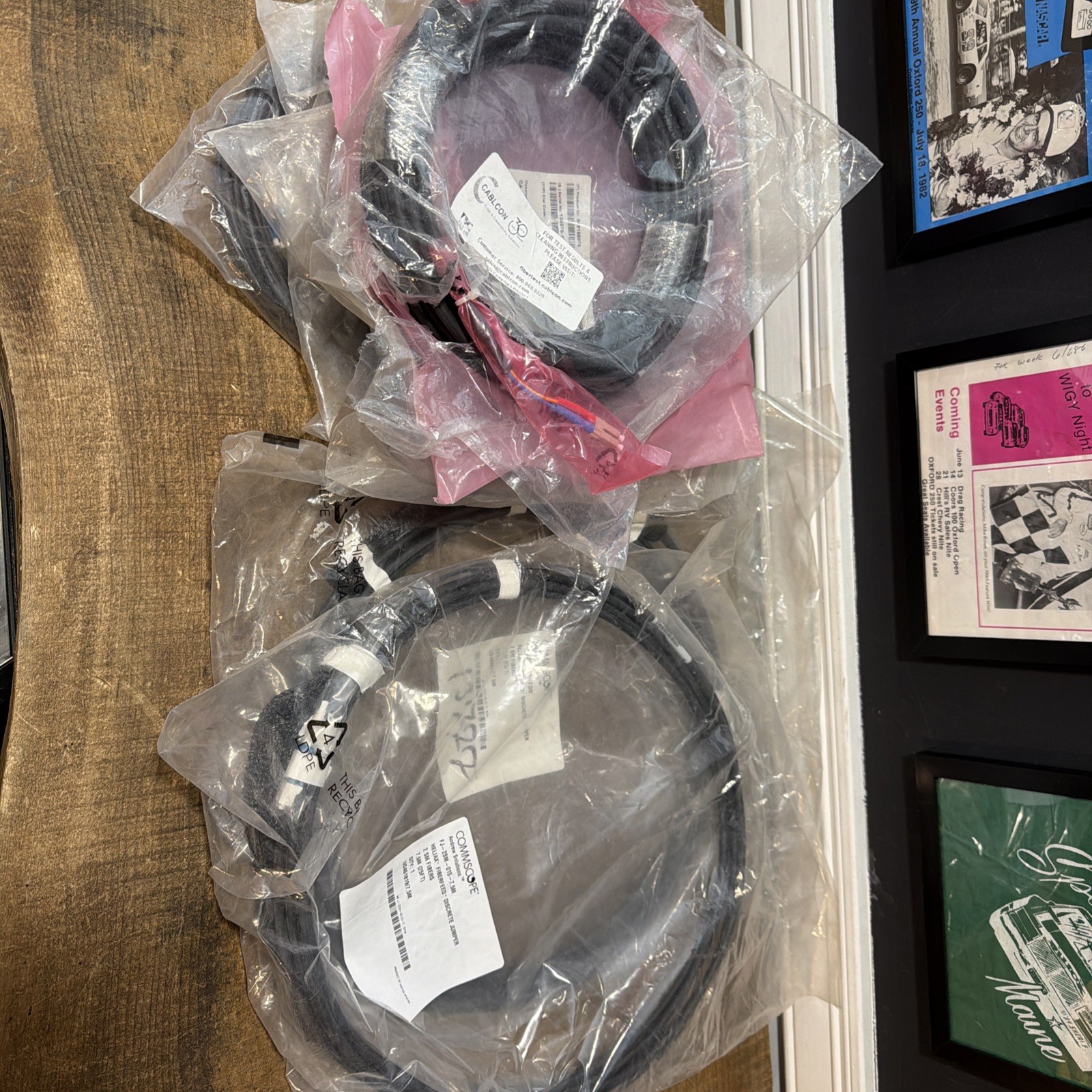 COMMSCOPE FJ-2SM-015-7.5M Lot Of 2 w/ Extra Fiber feed Wiring