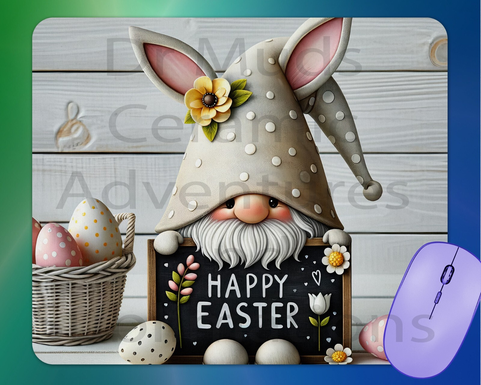 HAPPY EASTER GNOME  mouse pad mousepad