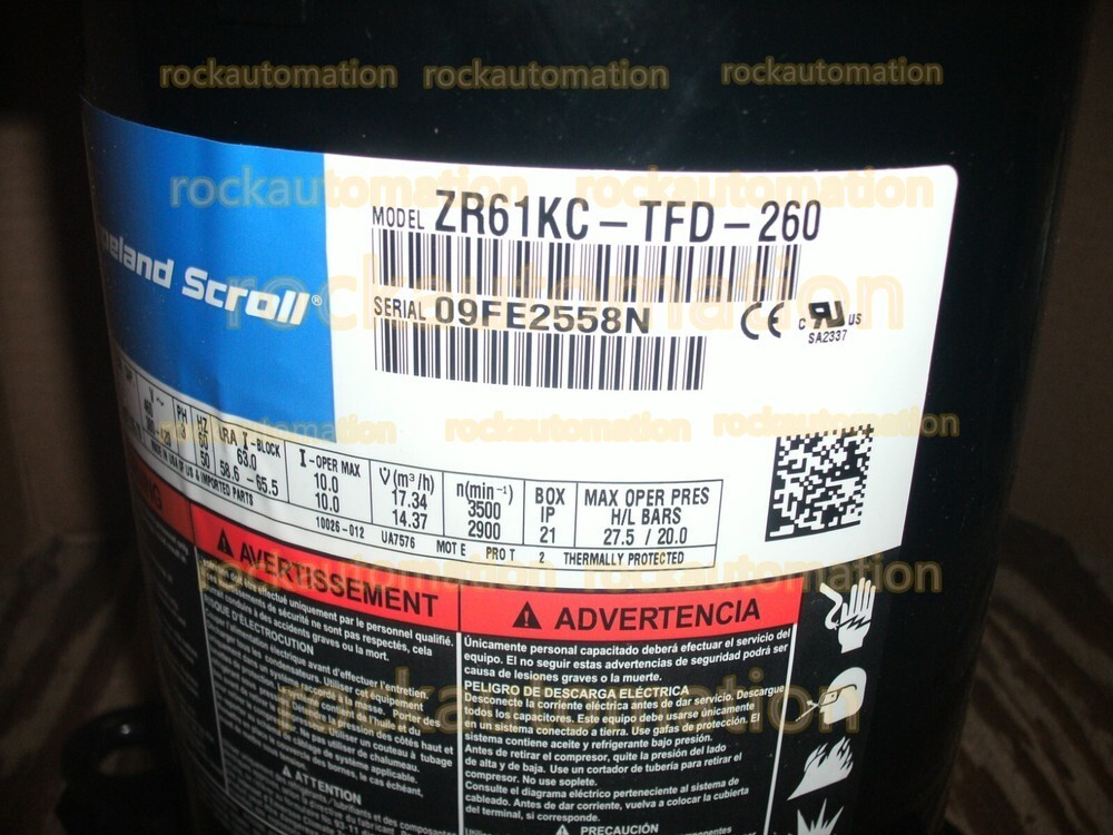 COPELAND ZR61KC-TFD-260 SCROLL COMPRESSOR Factory Sealed DHL FEDEX