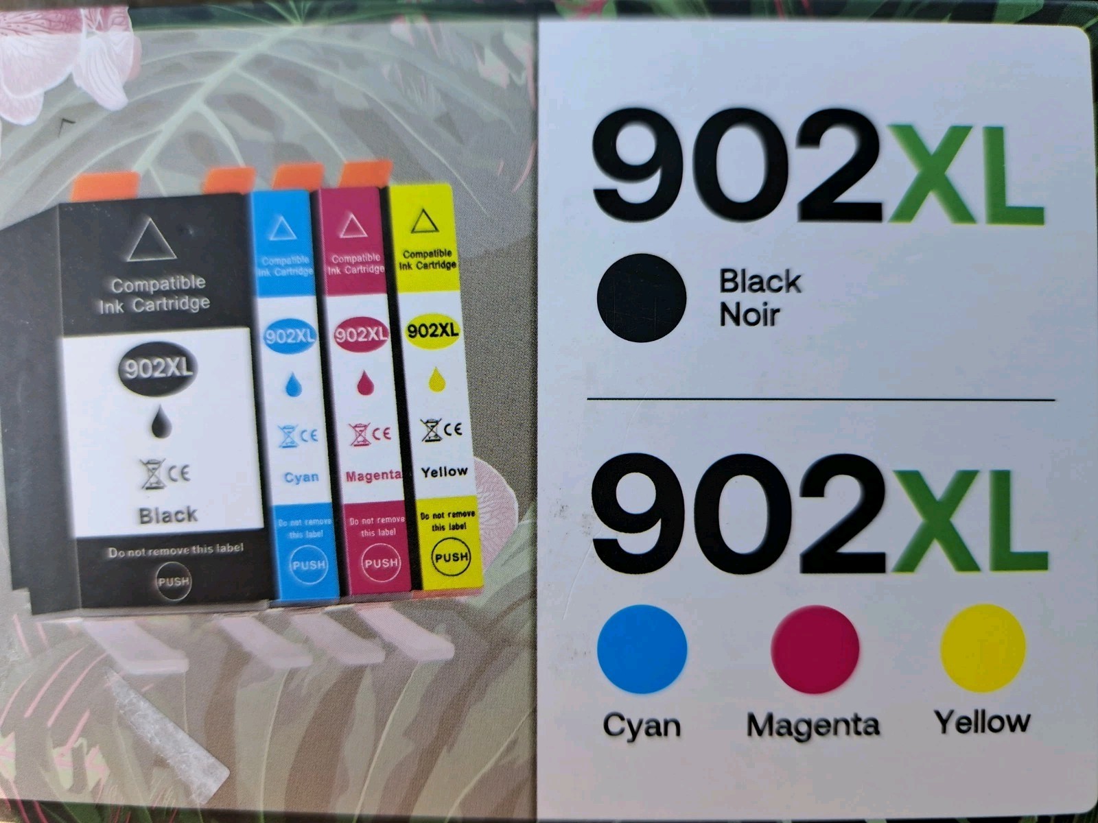 4 Pack Compatible Replacement for HP 902 XL Ink Cartridge BK/C/M/Y High Yield