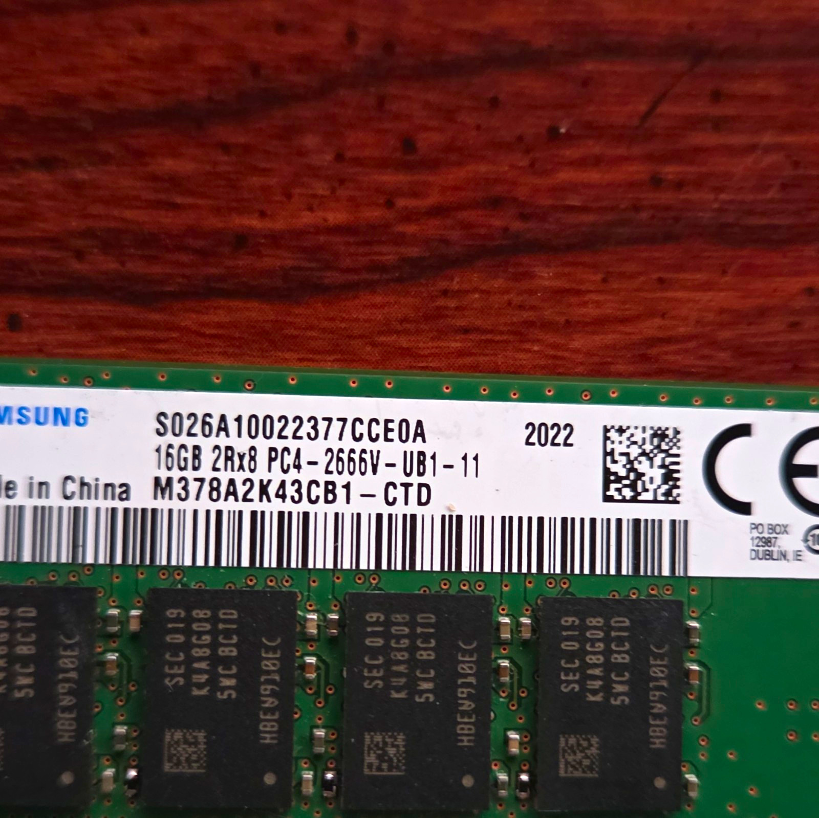 Samsung 64GB (4x16GB) DDR4-2666 PC4-2666V 288-Pin UDIMM M378A2K43CB1-CTD