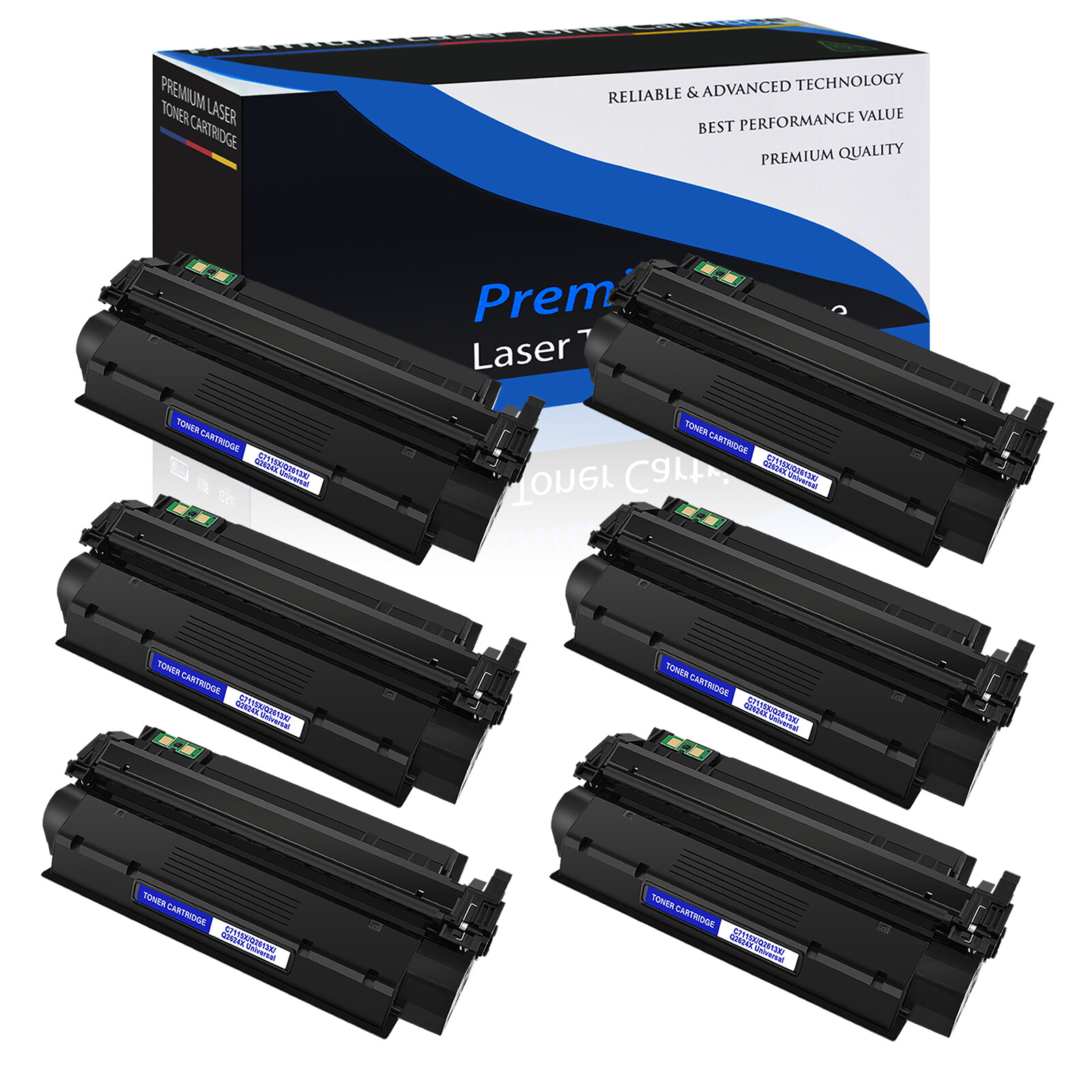 6PK Q2624X 24X Black Toner Cartridge Compatible For HP LaserJet 1150 Printer