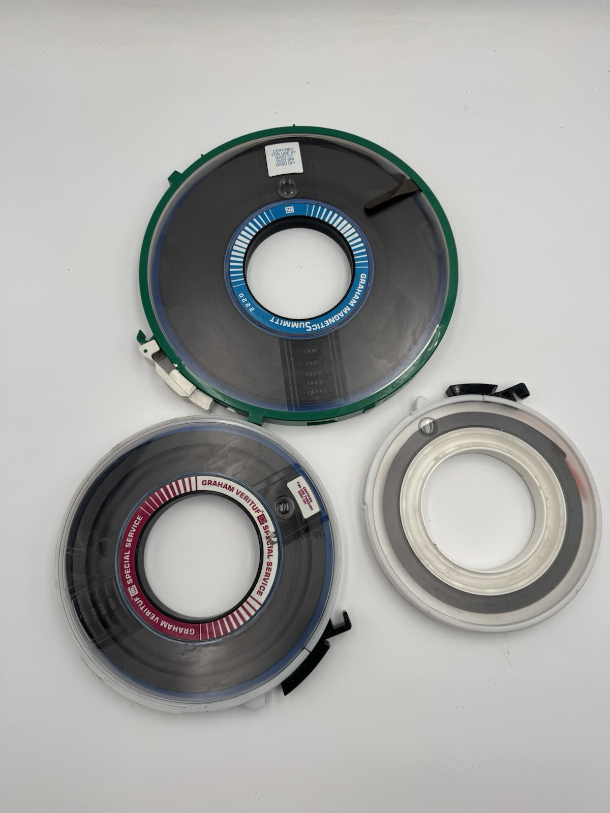 3x Various Brands Mainframe Magnetic Data Reels Computer Data Tape 6250 CPI