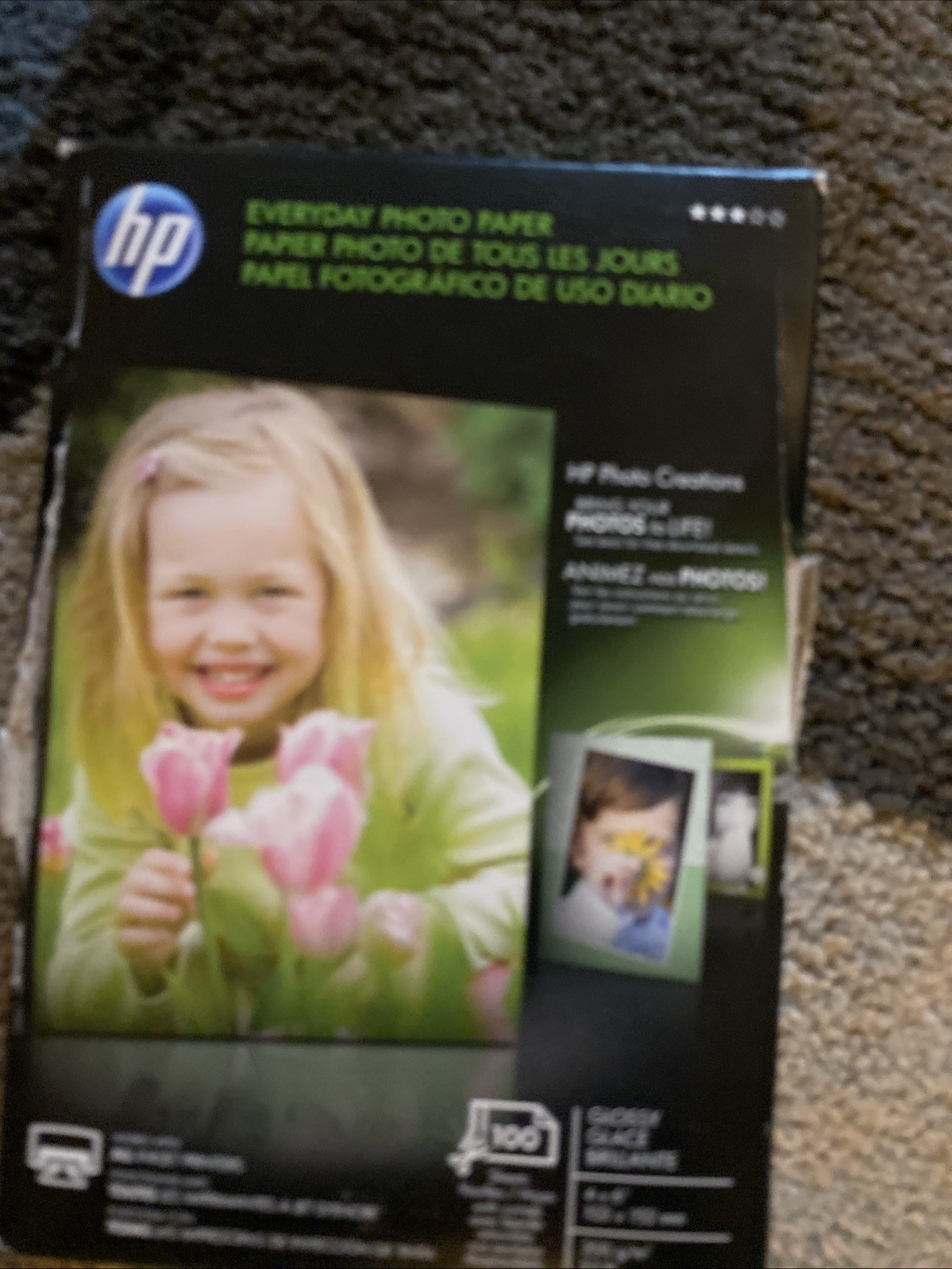 HP Genuine Everyday Photo Paper 100 Sheets 4x6 Glossy Sealed Creations NEW