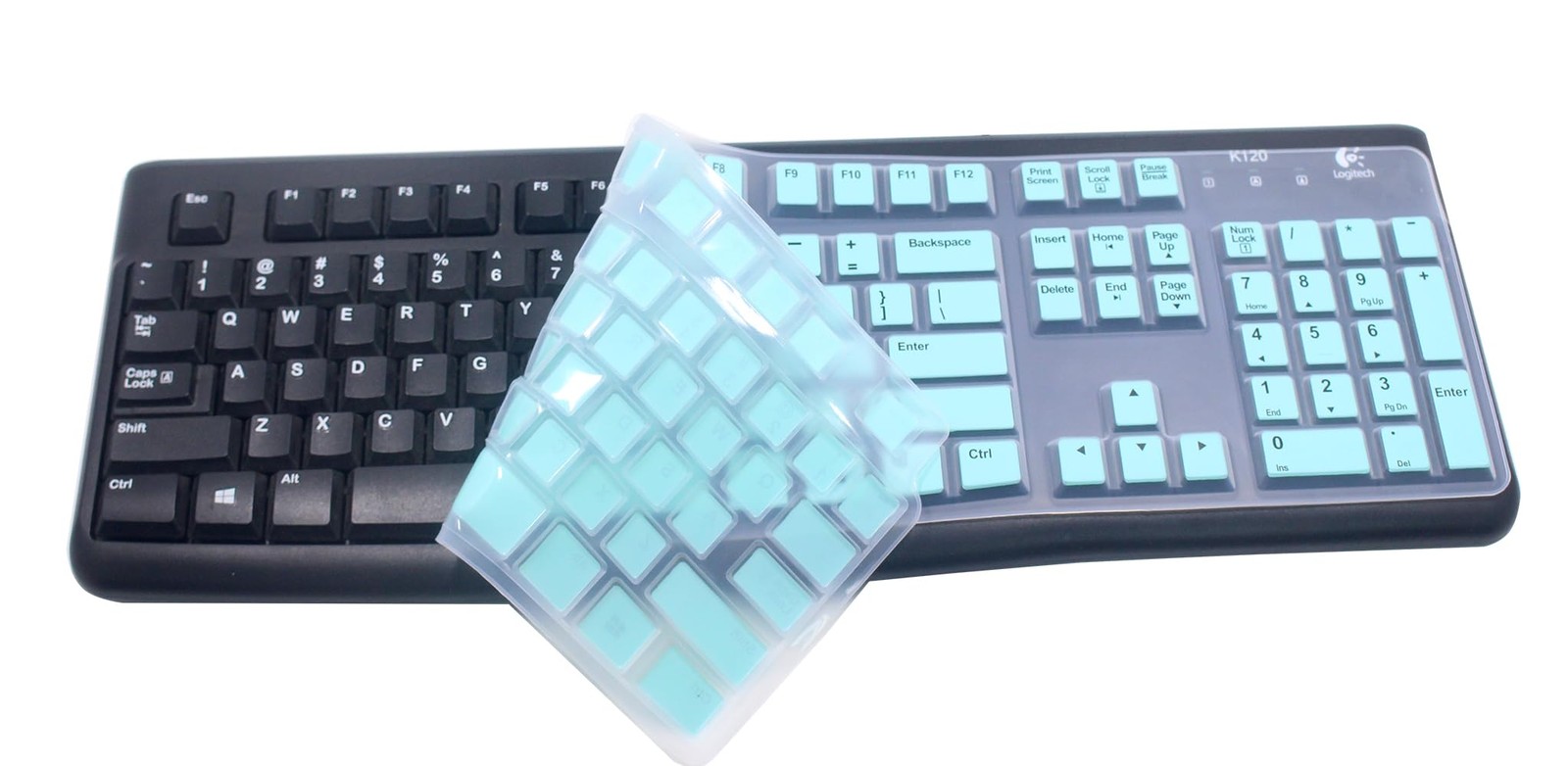 Silicone Keyboard Skin Cover Protector Compatible for Logitech K120 & MK120 F...