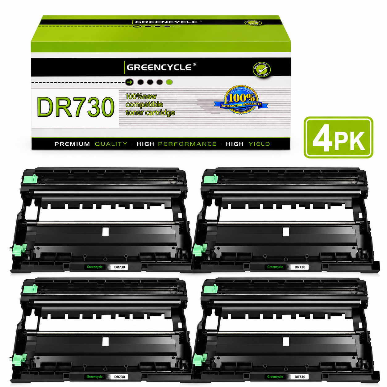 4PK DR730 Drum Unit Fit for Brother DCP-L2510D L2530DW HL-L2395DW MFC-L2750DW XL