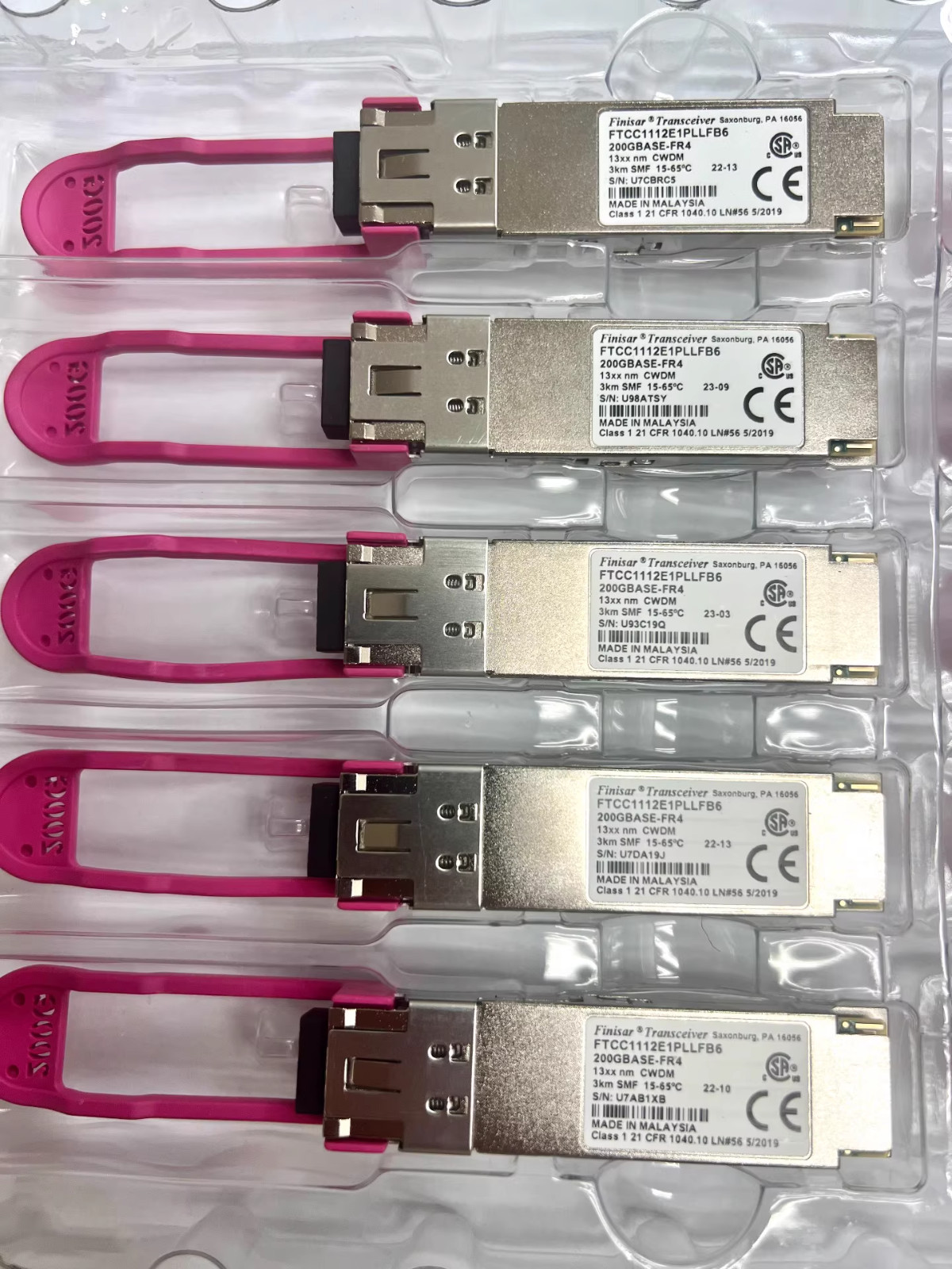 5pcs FINISAR FTCC1112E1PLLFB6 200GBASE-FR4 CWDM 3km SMF 200G Transceiver Module