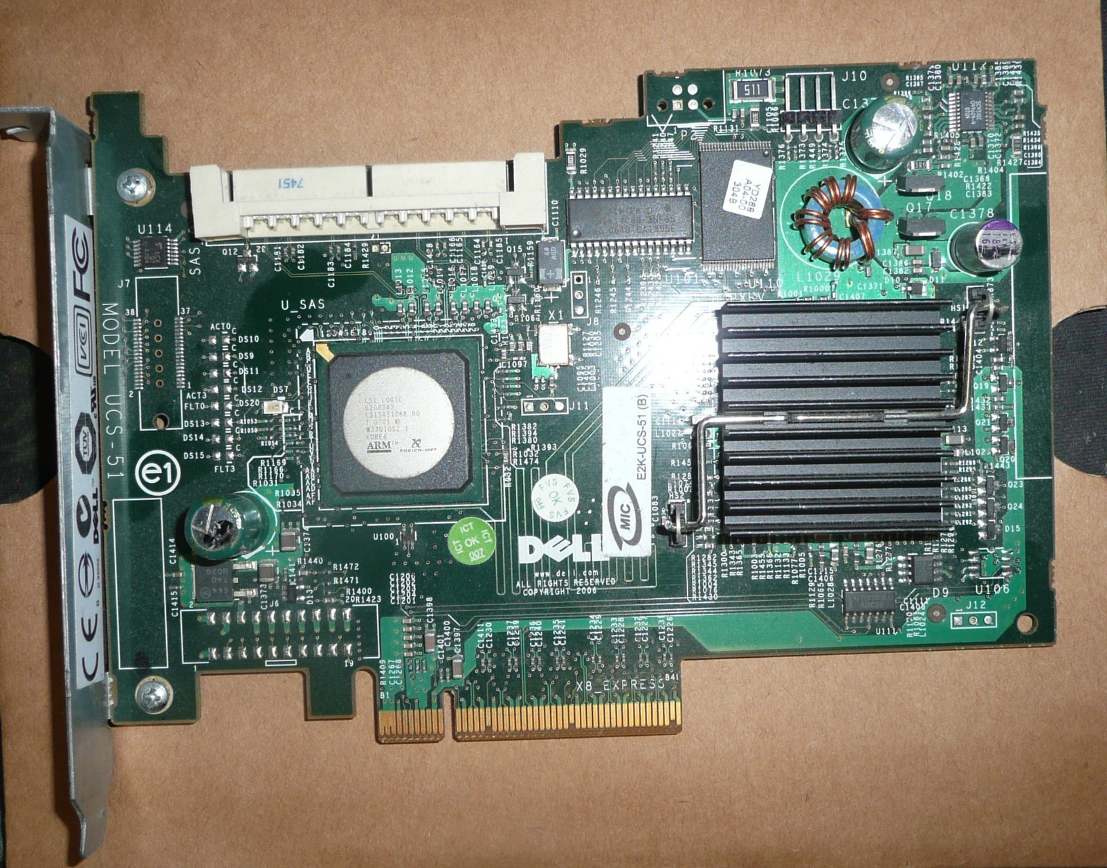 Dell RAID Card GU186 UN939 PERC SAS SATA Controller E2K-UCS-51