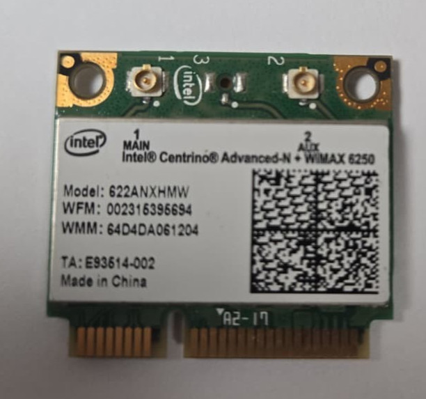 Intel Centrino Advanced-N + WiMAX 6250 Half Mini PCIe WiFi Card 622ANXHMW 802.11