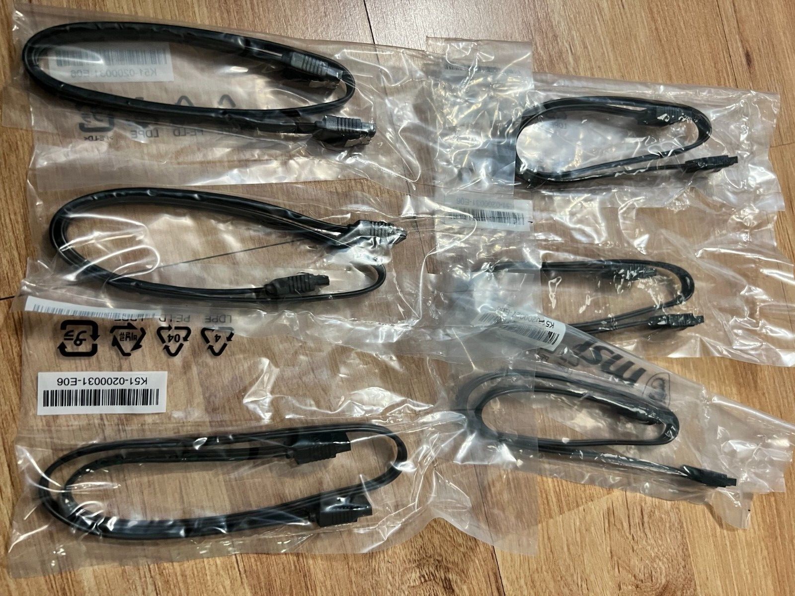 6 Pcs  MSI SATA 3 6GB/s DATA Cable ( Straight To Straight ) , Original 