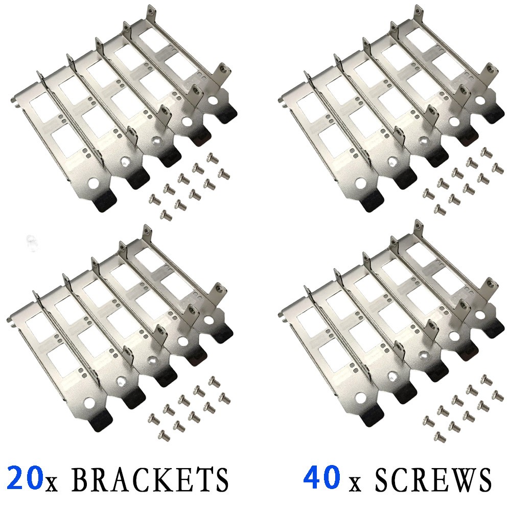 20pcs Low Profile Brackets for Intel X520-DA2 X520-SR2 X520-LR2 X710-DA2