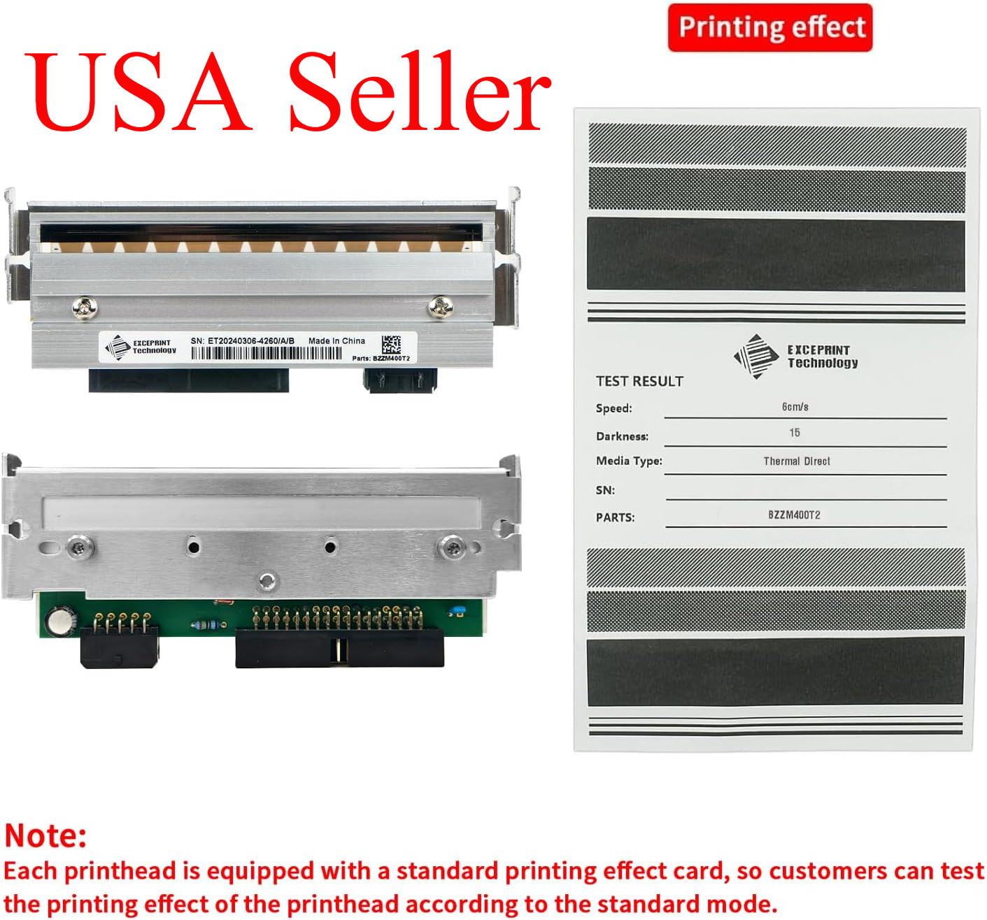 New Printhead for Zebra ZM400 Thermal Barcode Label Printer G79800M 203dpi US