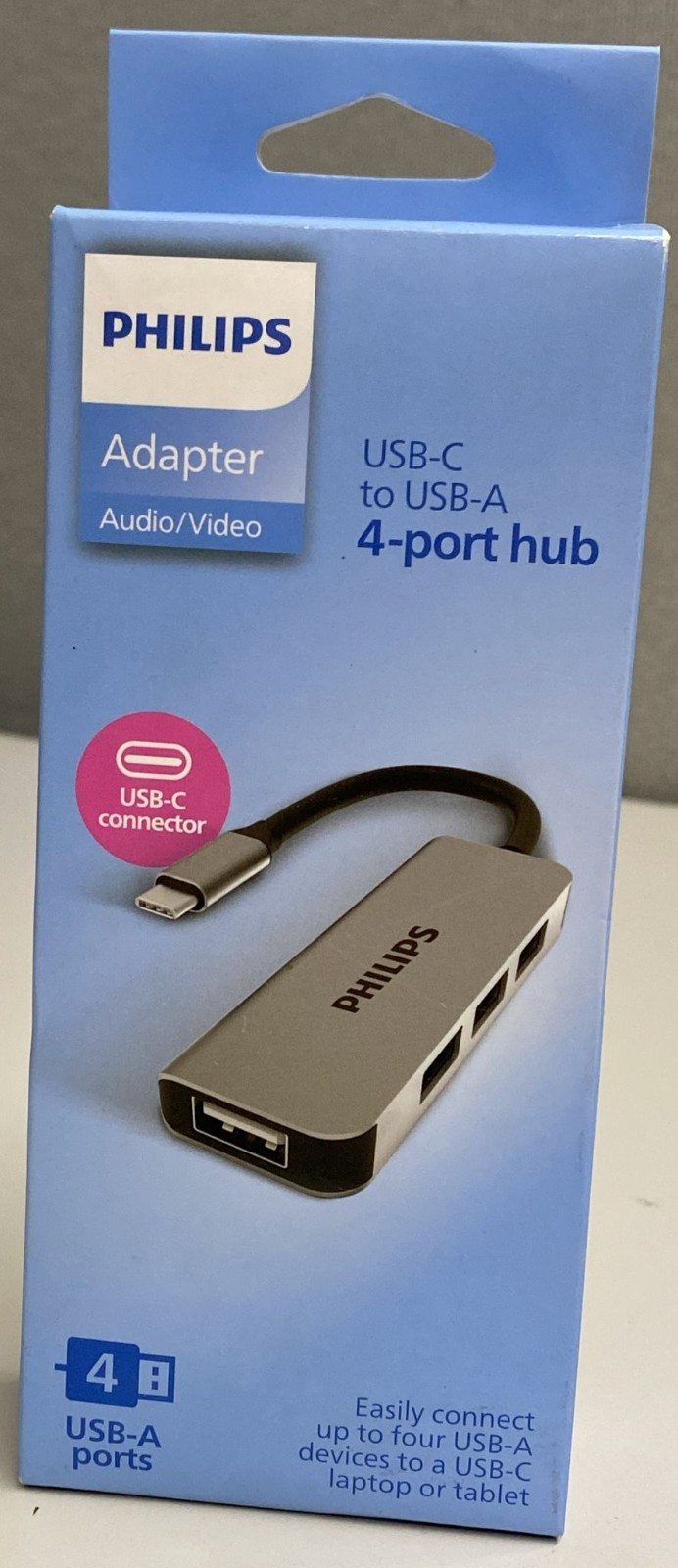 PHILIPS USB-C-USB Hub 4 USB 480 Mbps Data Transfer Multiport Adapter SWL3573S/37
