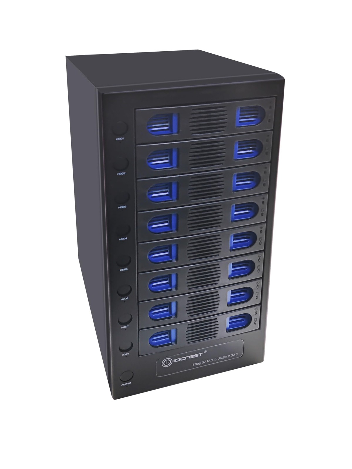 8 Bay Tool Less Tray Hot Swapable 2.5" and 3.5" SATA Hard Drive External USB-C