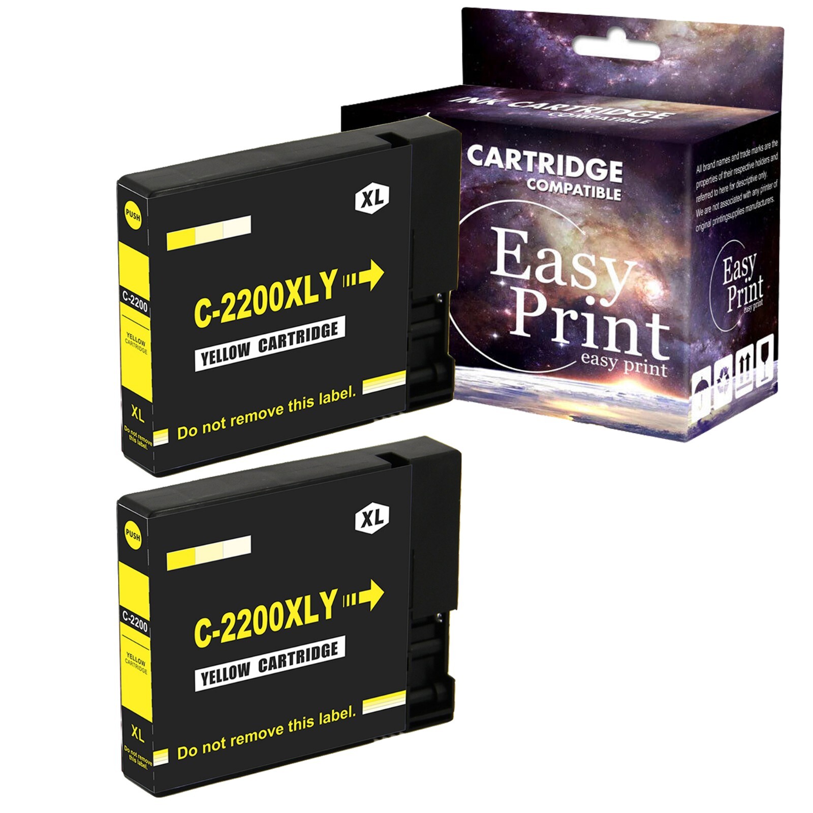 2PK PGI2200XL Yellow Ink Cartridge for Canon Maxify MB5420 iB4020 iB4120 Printer