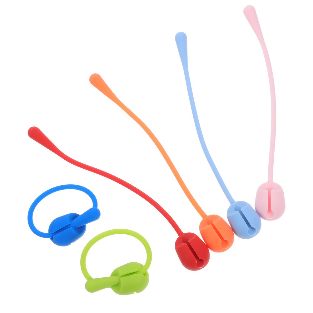 16 Pcs Silicone Cable Ties Cord Wraps Cable Organizers Cord Straps for Desk