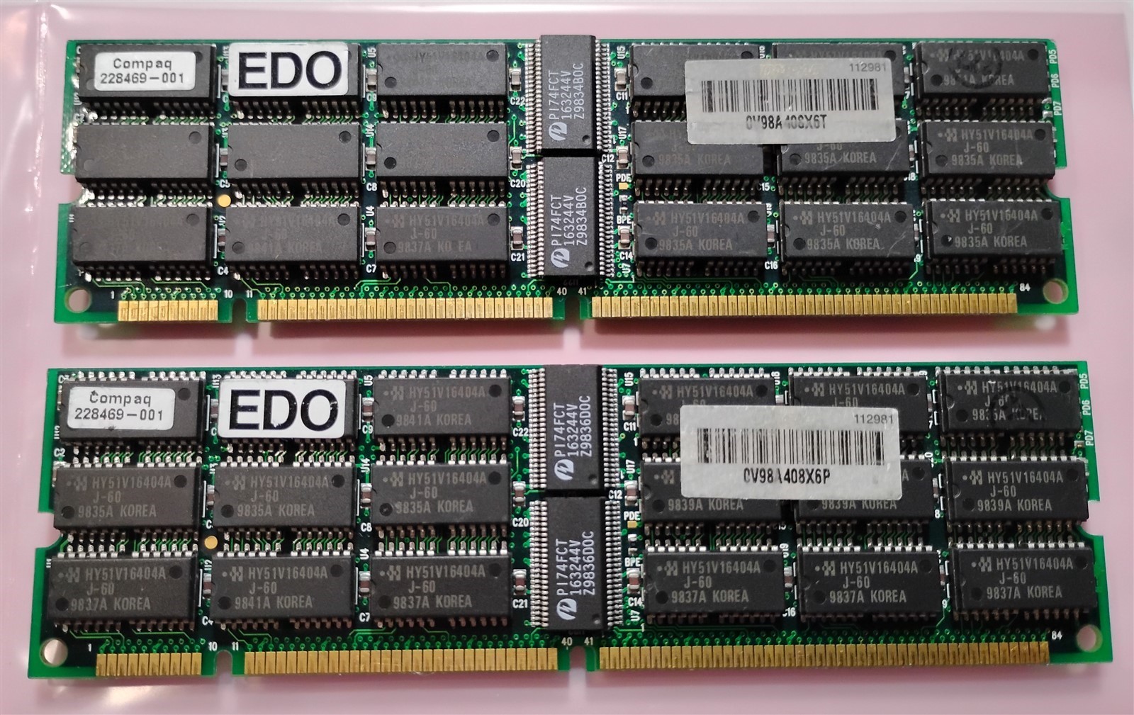 128MB 2x64MB 60ns Compaq 228469-001 ECC Reg 168Pin EDO Memory Server DIMM Kit