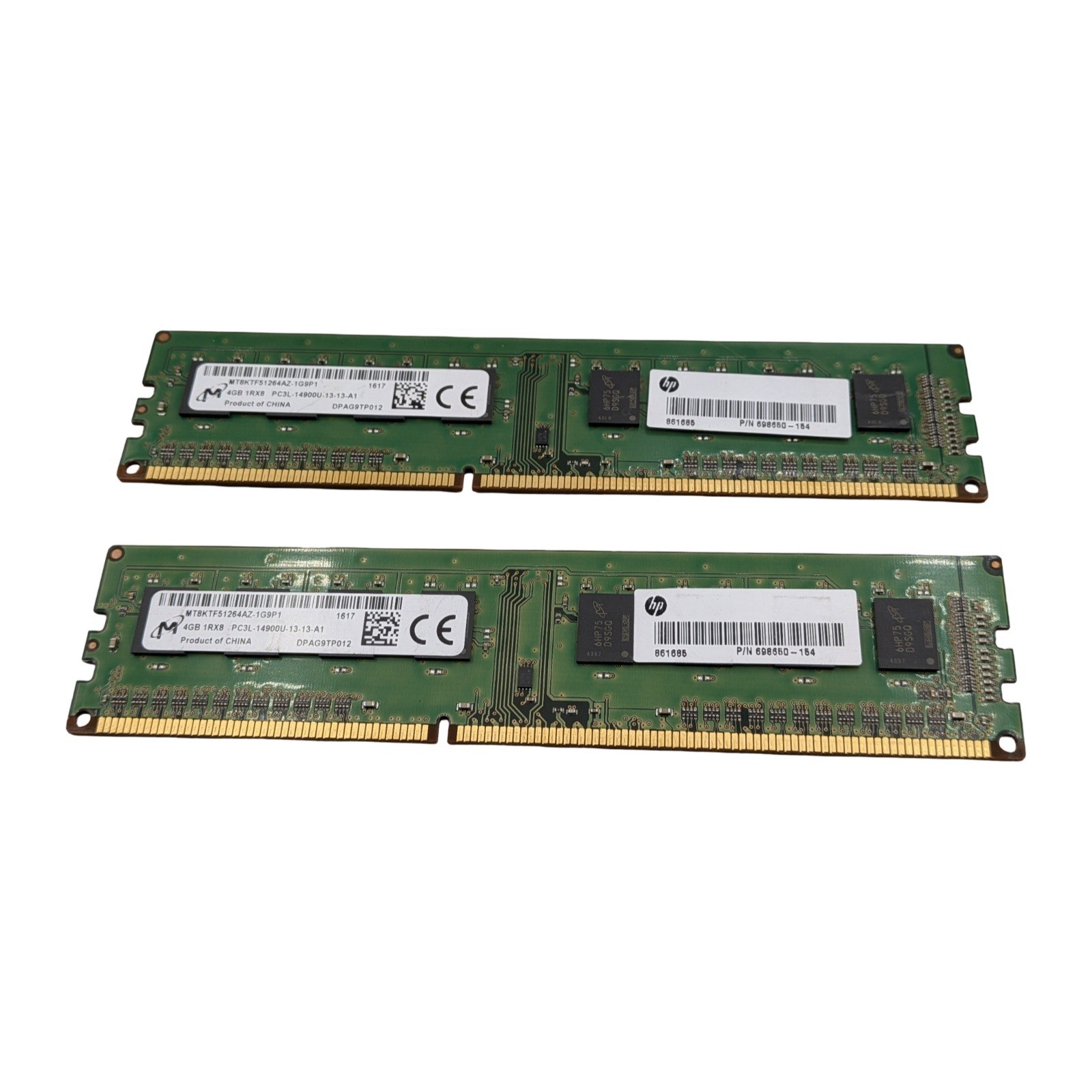 8GB Micron HP 2x4GB PC3L-14900U DDR3L-1866 Desktop RAM MT8KTF51264AZ-1G9P1