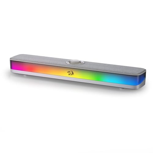  GS515 RGB Desktop Soundbar, 2.0 Channel Stereo Computer Speakers for Gray