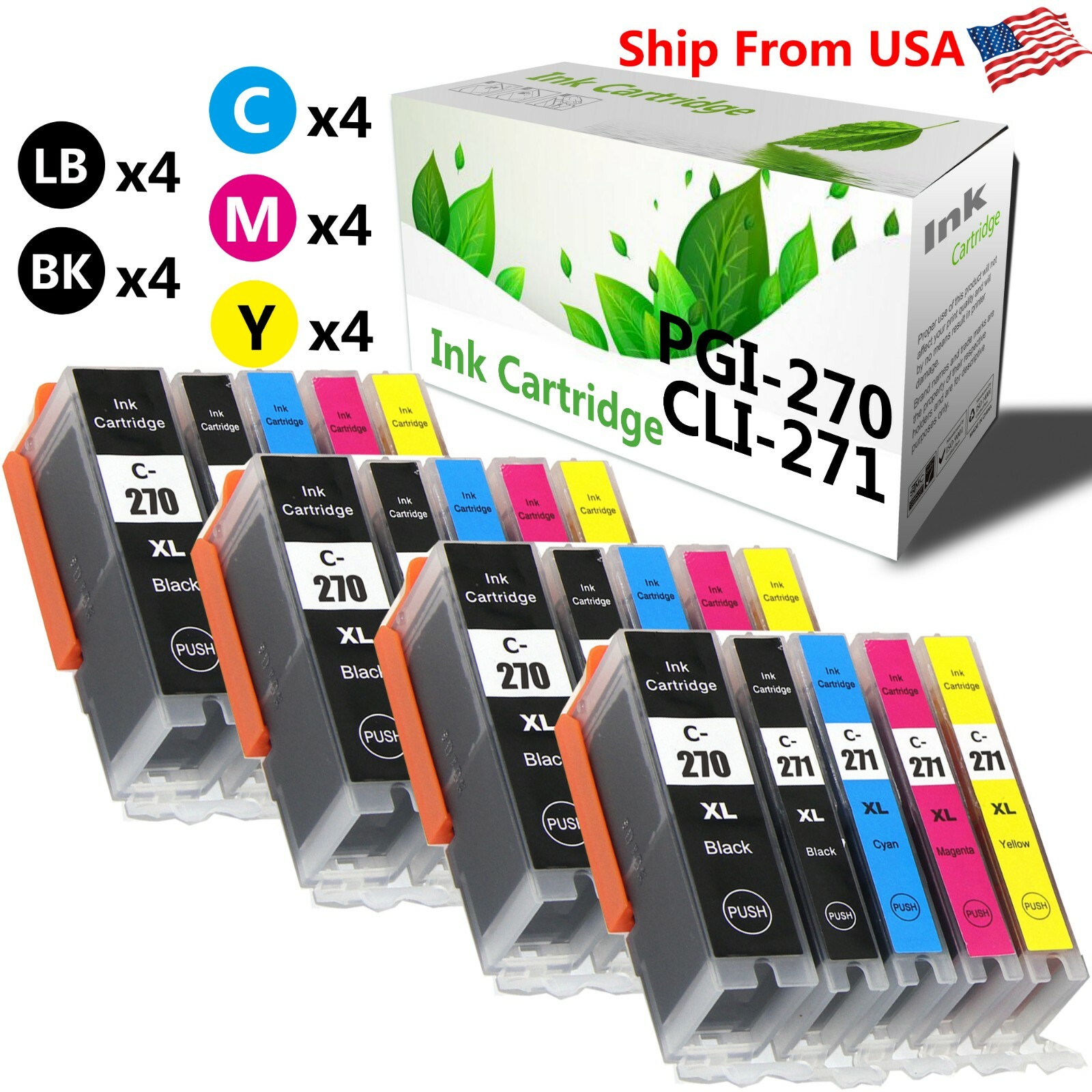 20 Pack PGI270XL CLI271XL Ink Cartridge for Canon PIXMA TS9020 MG5720 TS6020