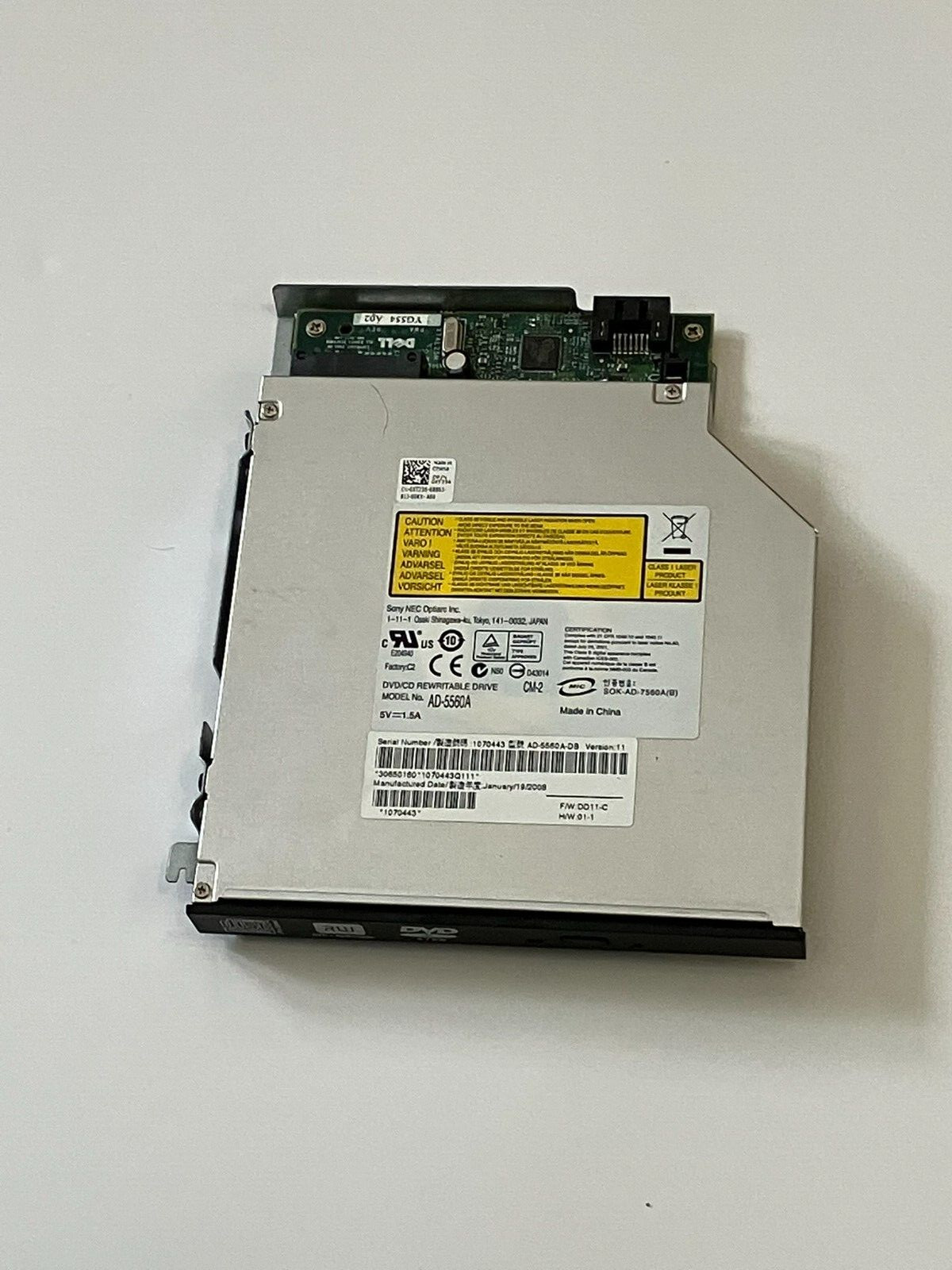 Sony AD-5560A Slim DVD RW Rewritable Optical Drive 0XT236