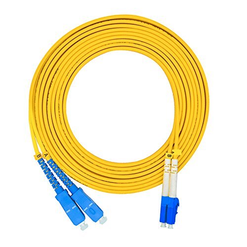 10 Meters 33ft LC to SC Duplex 9/125 Single-Mode Fiber Optic Cable Jumper Opt...
