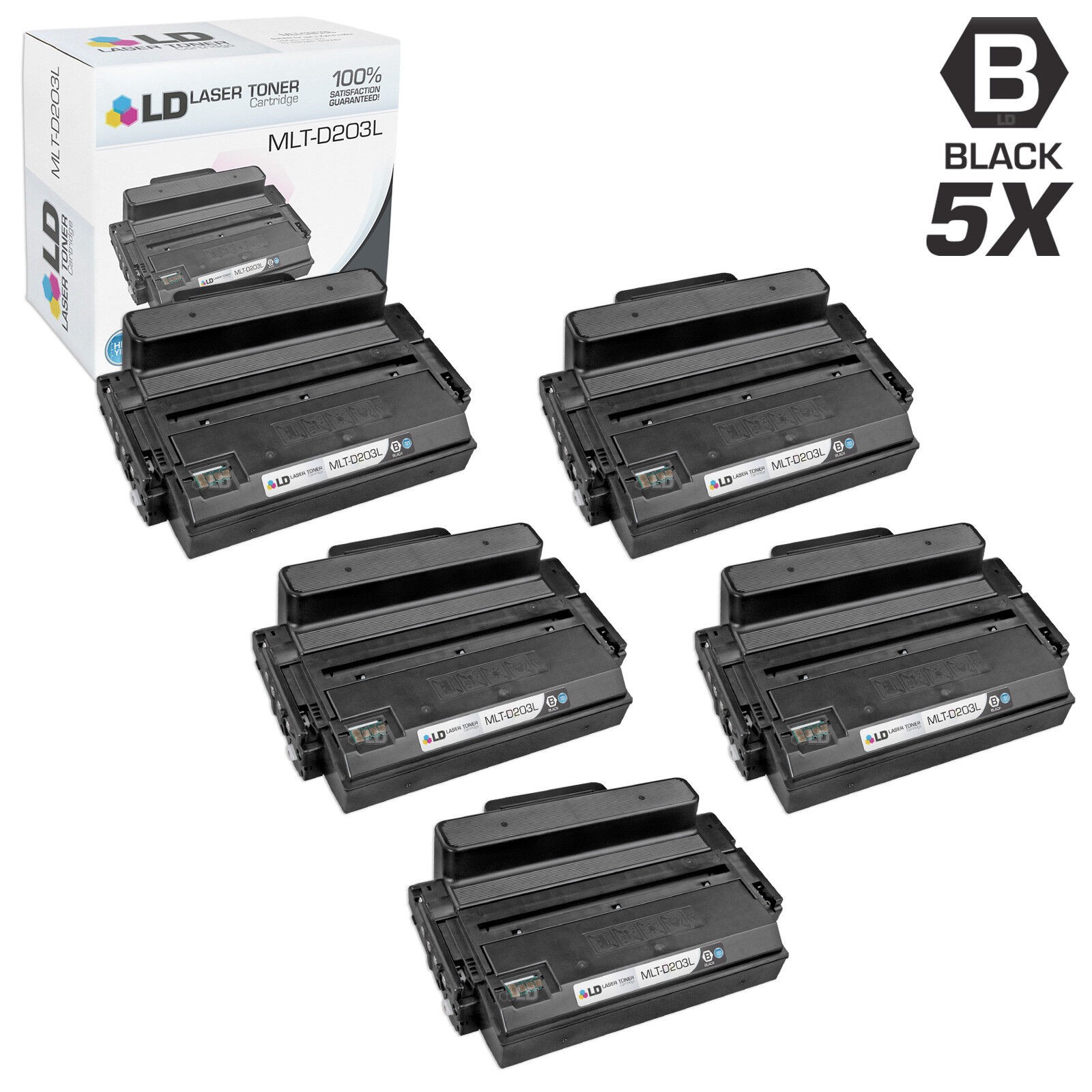 LD 5PK MLT-D203L High Yield Black Toner Cartridge for Samsung SL-M3820DW M3370FD