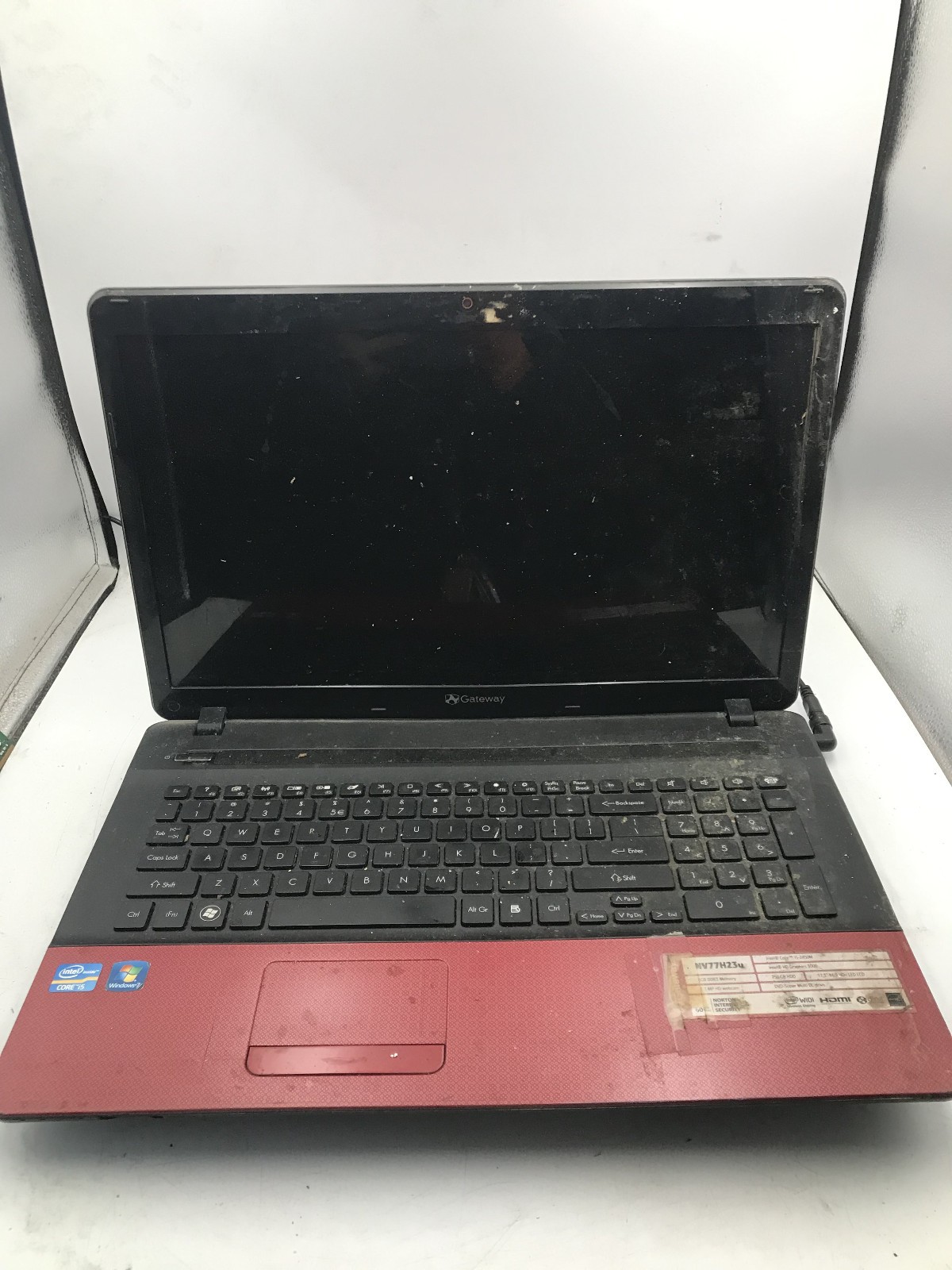 GATEWAY NV77H23U - FOR PARTS/REPAIR - INTEL I5 2450M - NO RAM - READ DESC - BB