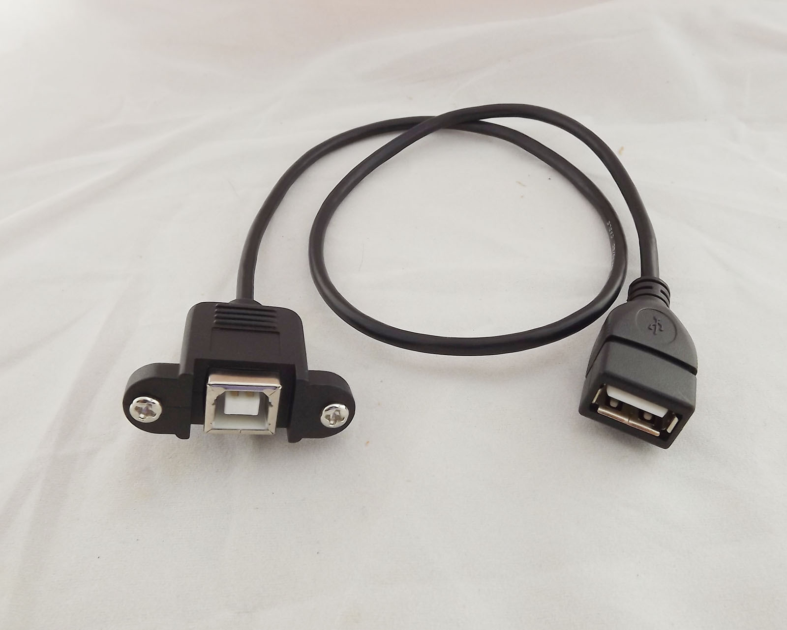 10pcs USB 2.0 B Female Socket Panel Mount To USB A Female Extension Cable 50cm