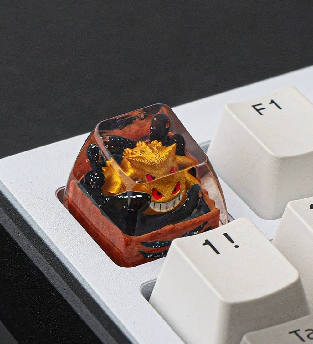 Handmade Pokemon artisan keycaps,White,Gold,Purple Gengar,Sylveon,Charizard