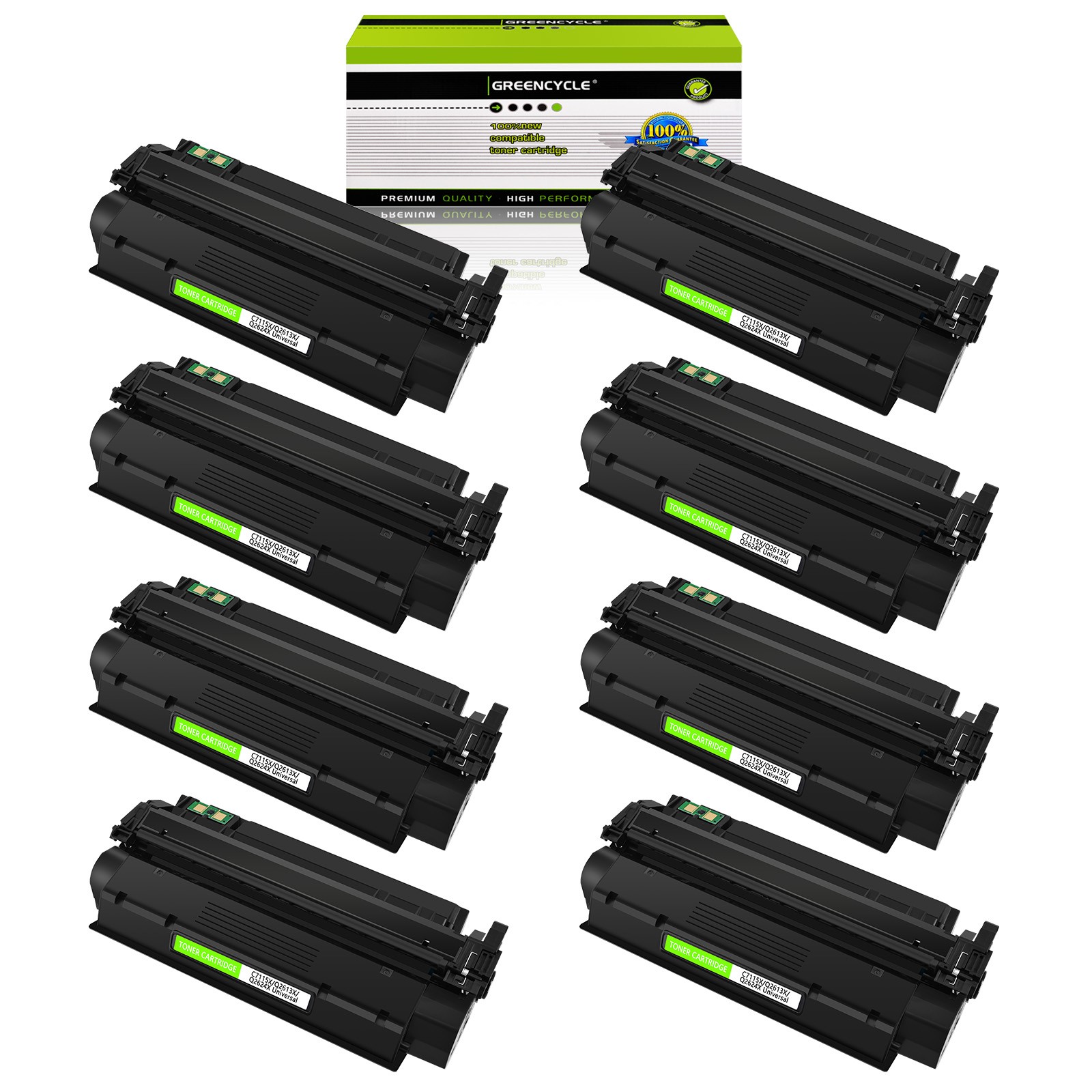 8PK High Yield Black Q2624X 24X Toner Cartridge fit for HP LaserJet 1150 Printer