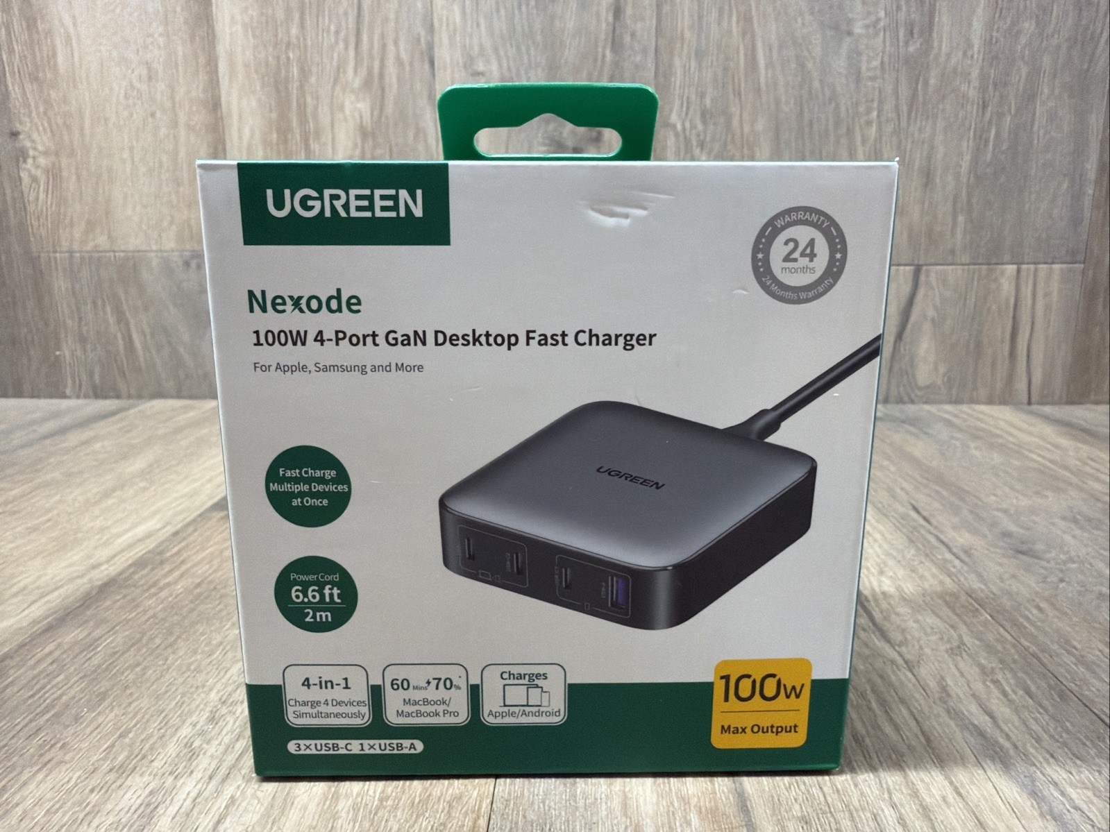 UGREEN - Nexode 4-Port 100W GaN Charging Station USB-C Fast Charger