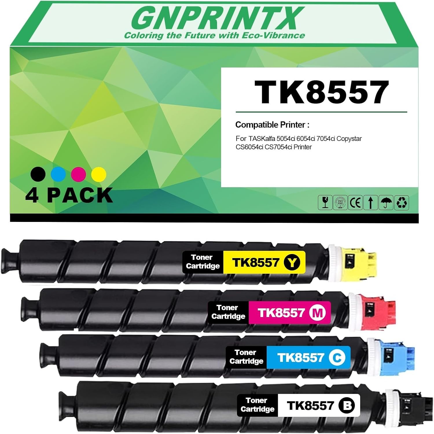 4PK TK8557 BCMY Toner Cartridge Replacement for TASKalfa 5054ci 6054ci 7054ci