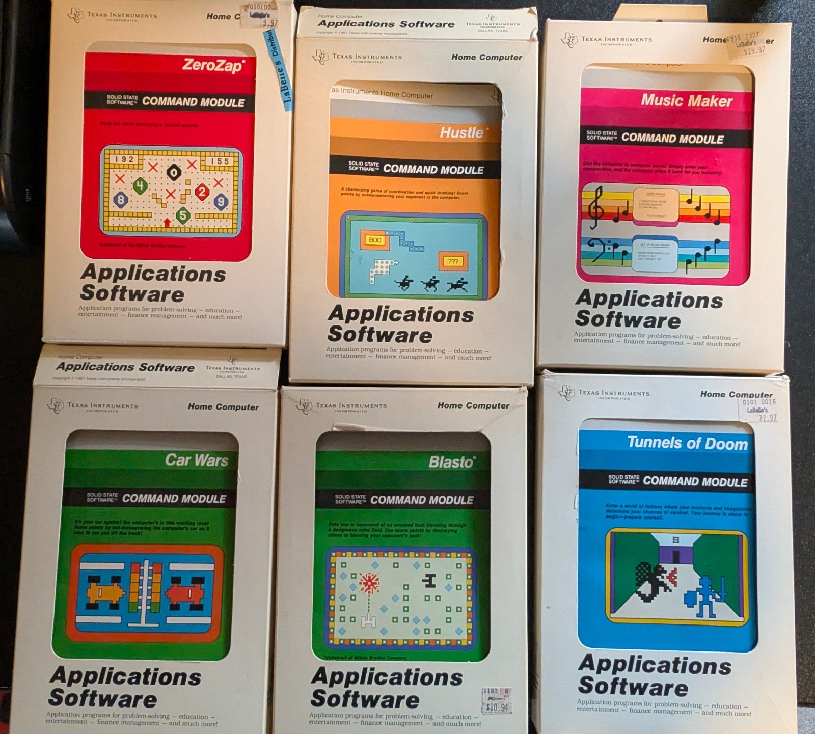 TI-99/4a Adventure  and Music Software Bundle - 6 Titles Included