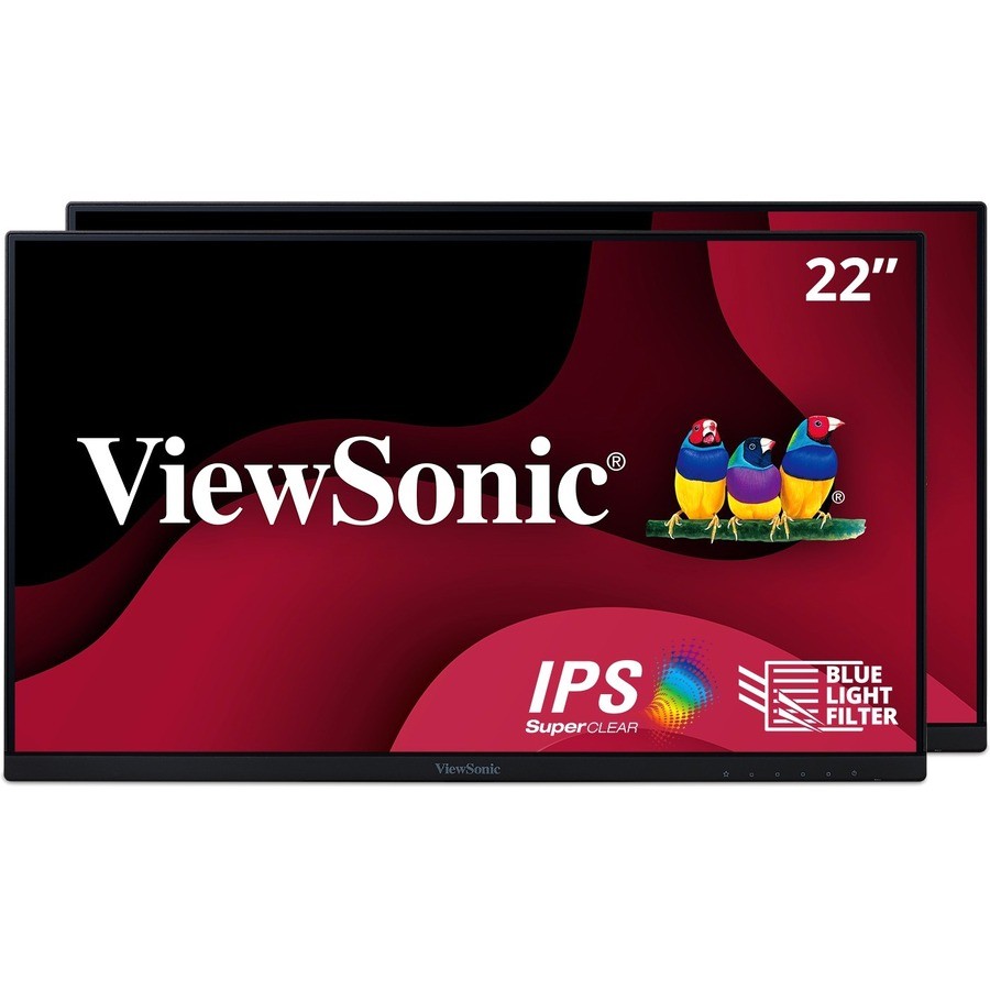 ViewSonic VA2256-MHD_H2 22 Inch 1080p Dual Pack Head-Only Monitors, IPS Display